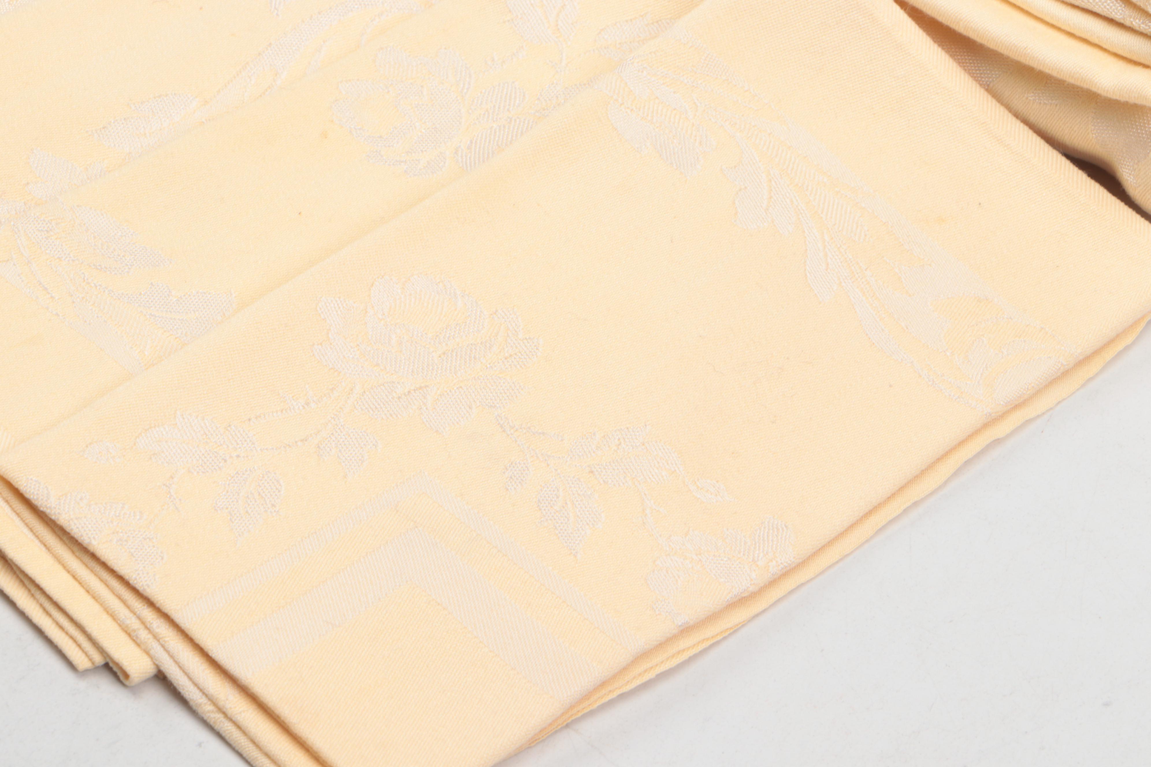 Sebring "Buddha" Dinnerware and Serving Pieces with Table Linens, 20th Century