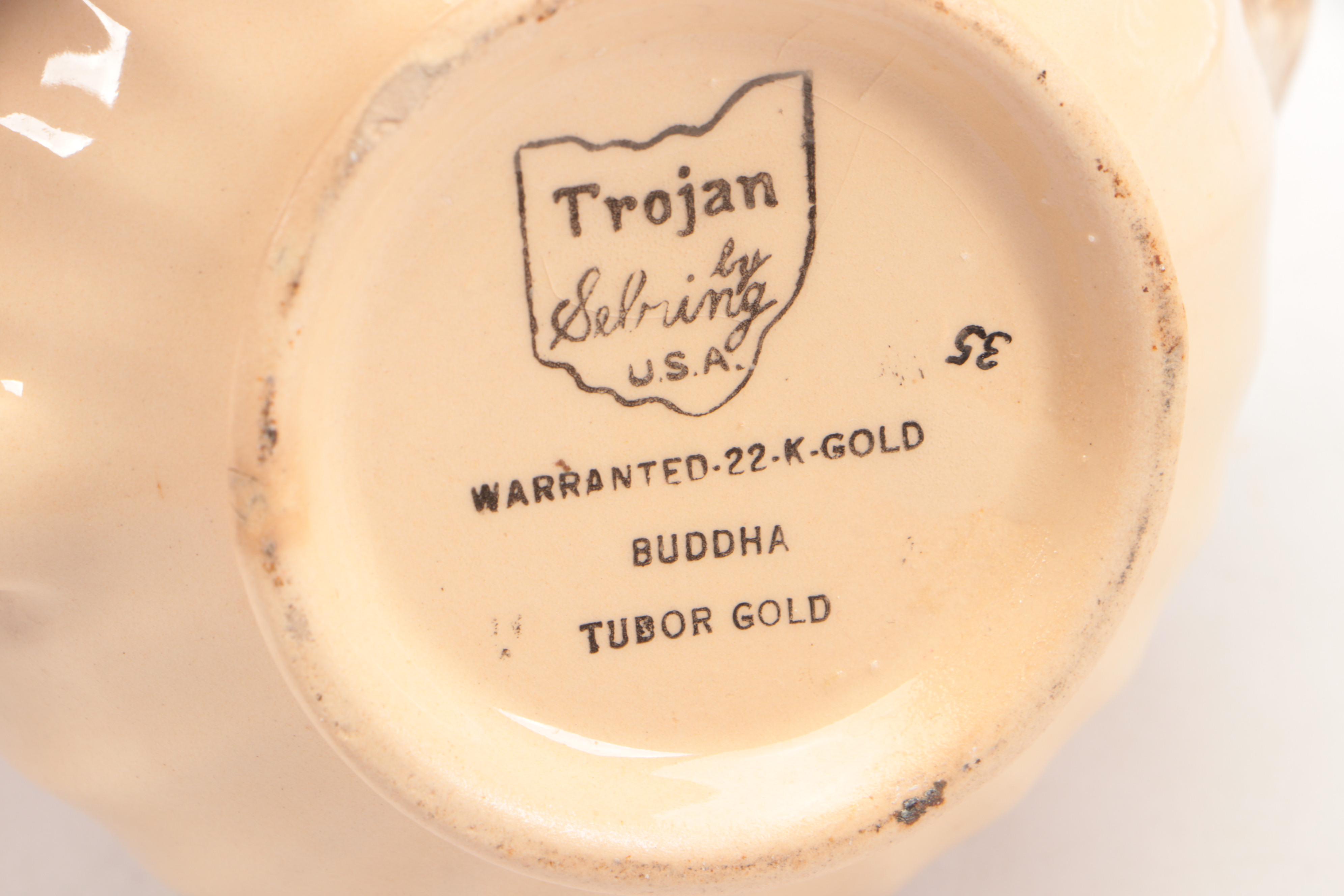 Sebring "Buddha" Dinnerware and Serving Pieces with Table Linens, 20th Century