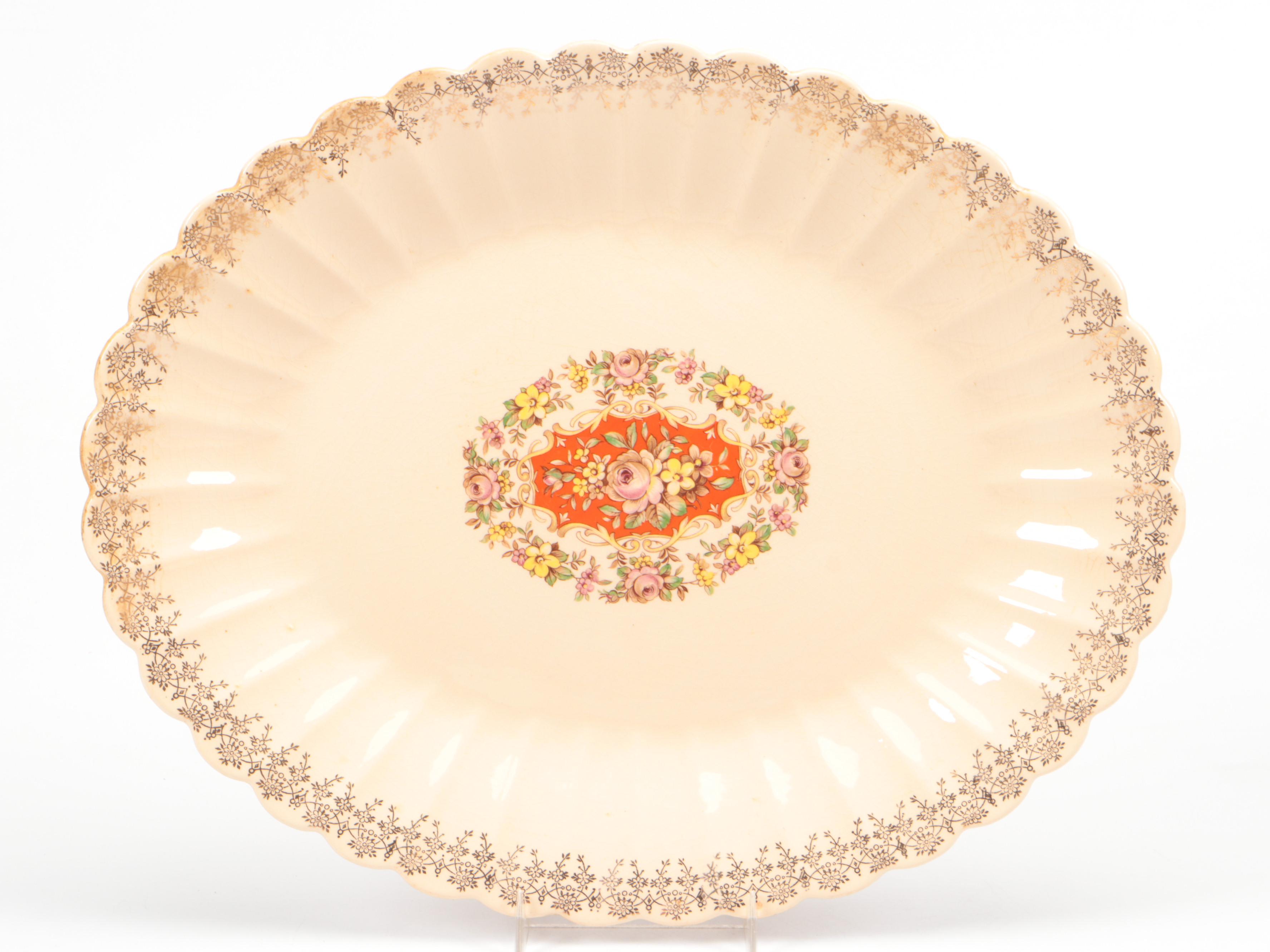 Sebring "Buddha" Dinnerware and Serving Pieces with Table Linens, 20th Century