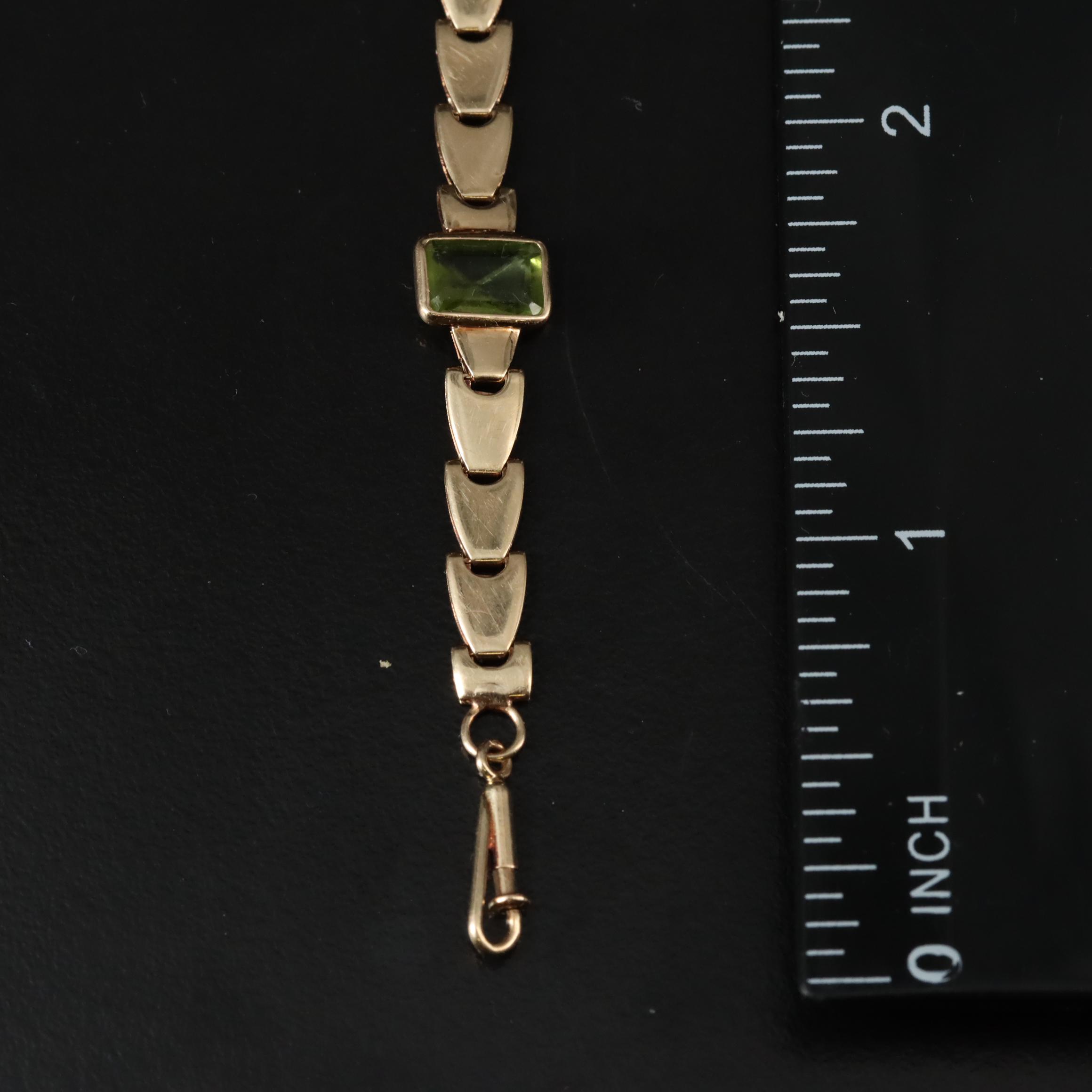 14K Multi-Gemstone Link Bracelet