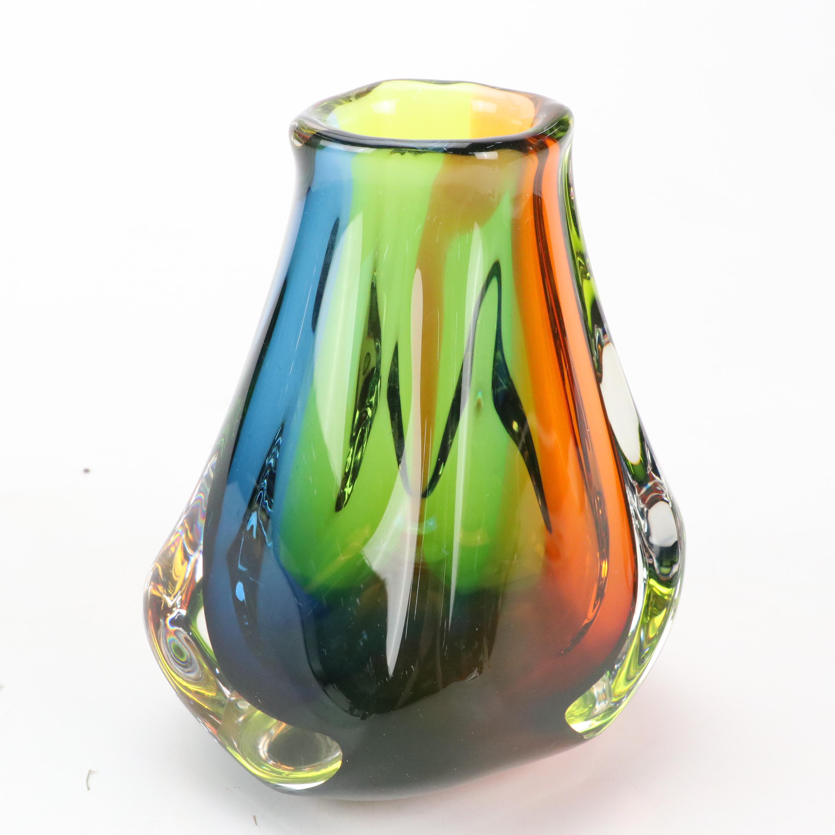 Paul Harrie Sommerso Blown Glass Vase