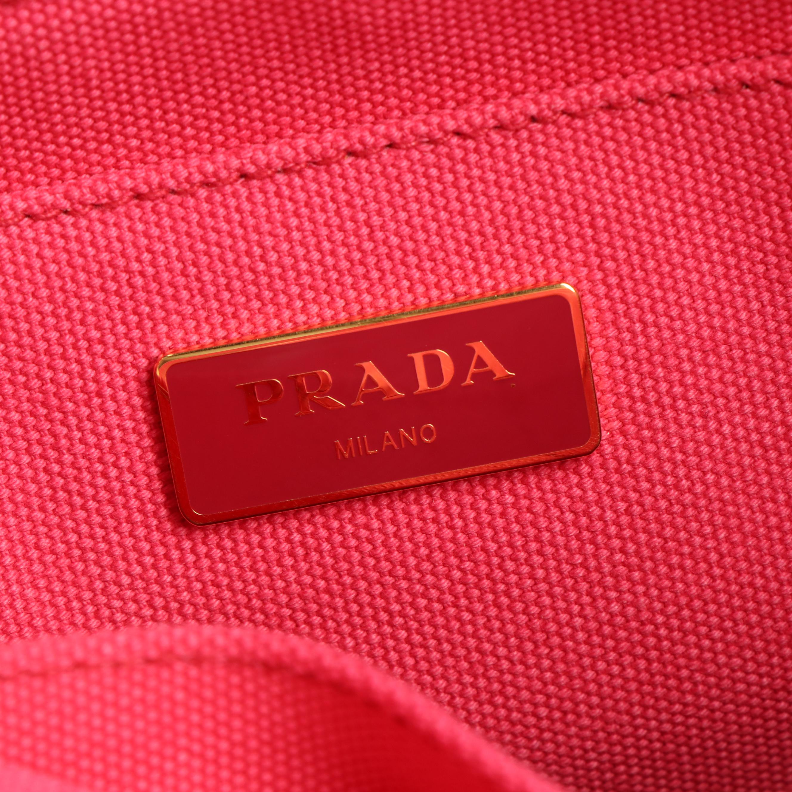 Prada Canapa 2Way Mini Tote in Pink Canvas