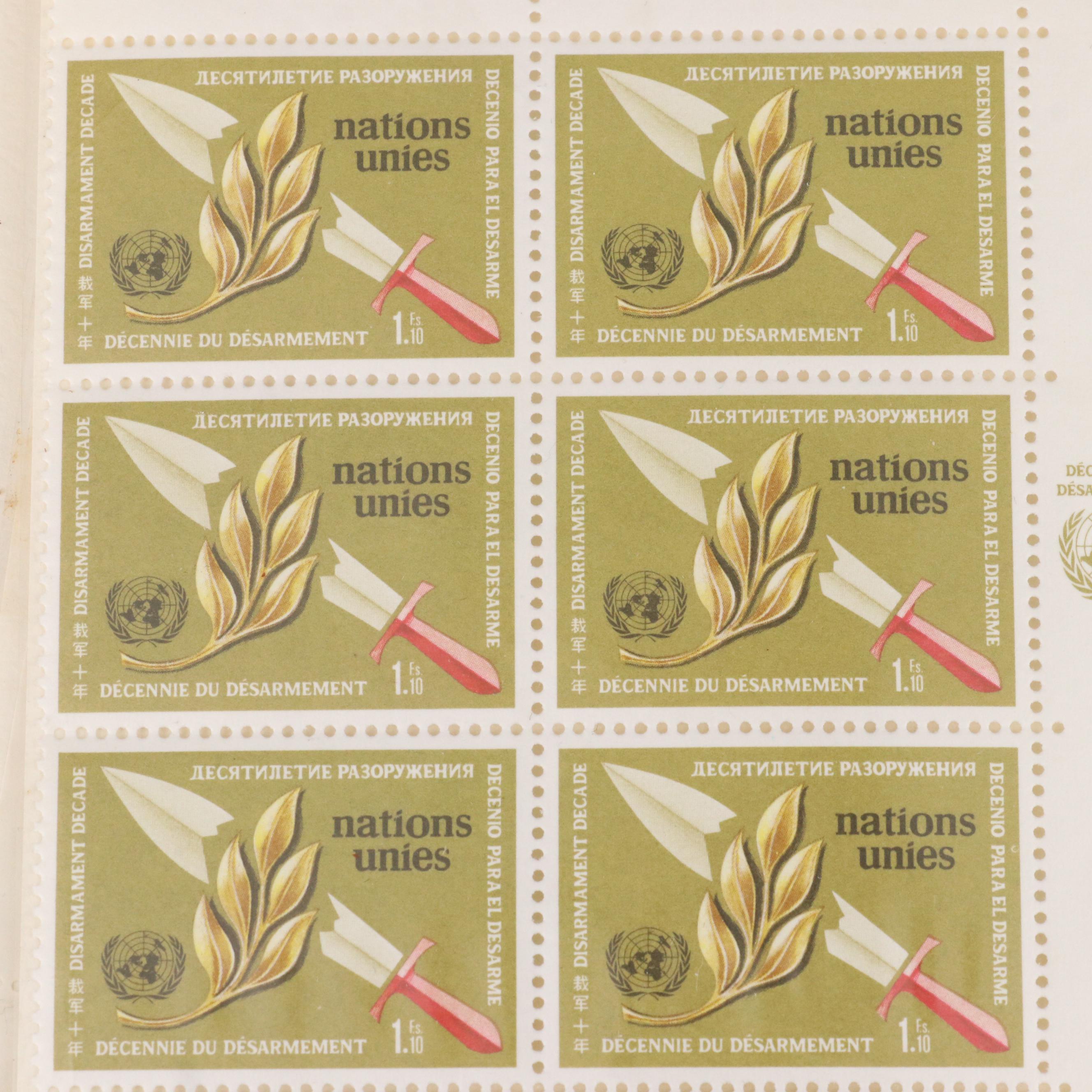 Assortment of Mint Condition United Nations Postage Stamps, 1990s to 2010s