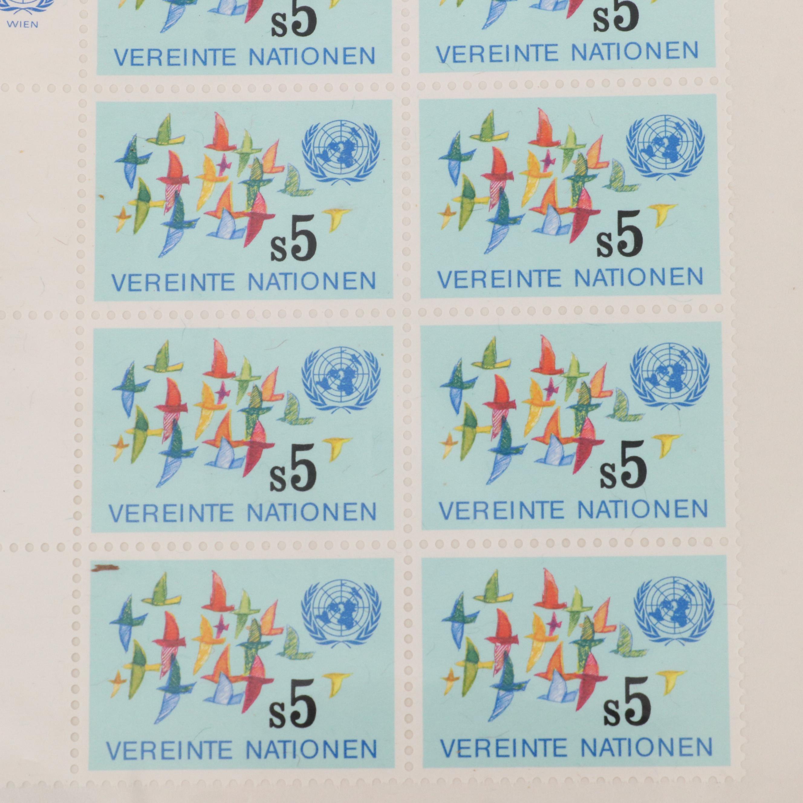 Assortment of Mint Condition United Nations Postage Stamps, 1990s to 2010s