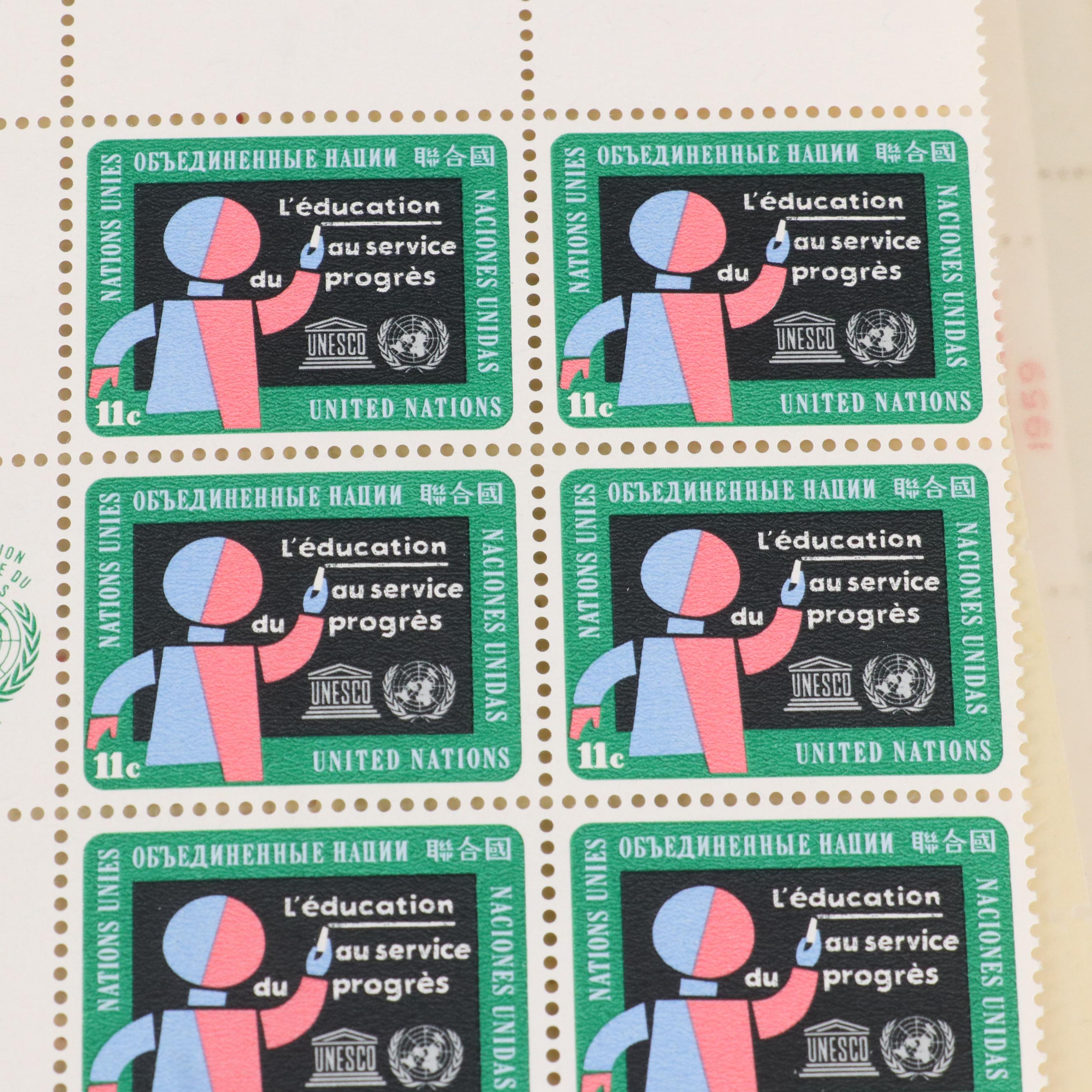 Assortment of Mint Condition United Nations Postage Stamps, 1990s to 2010s