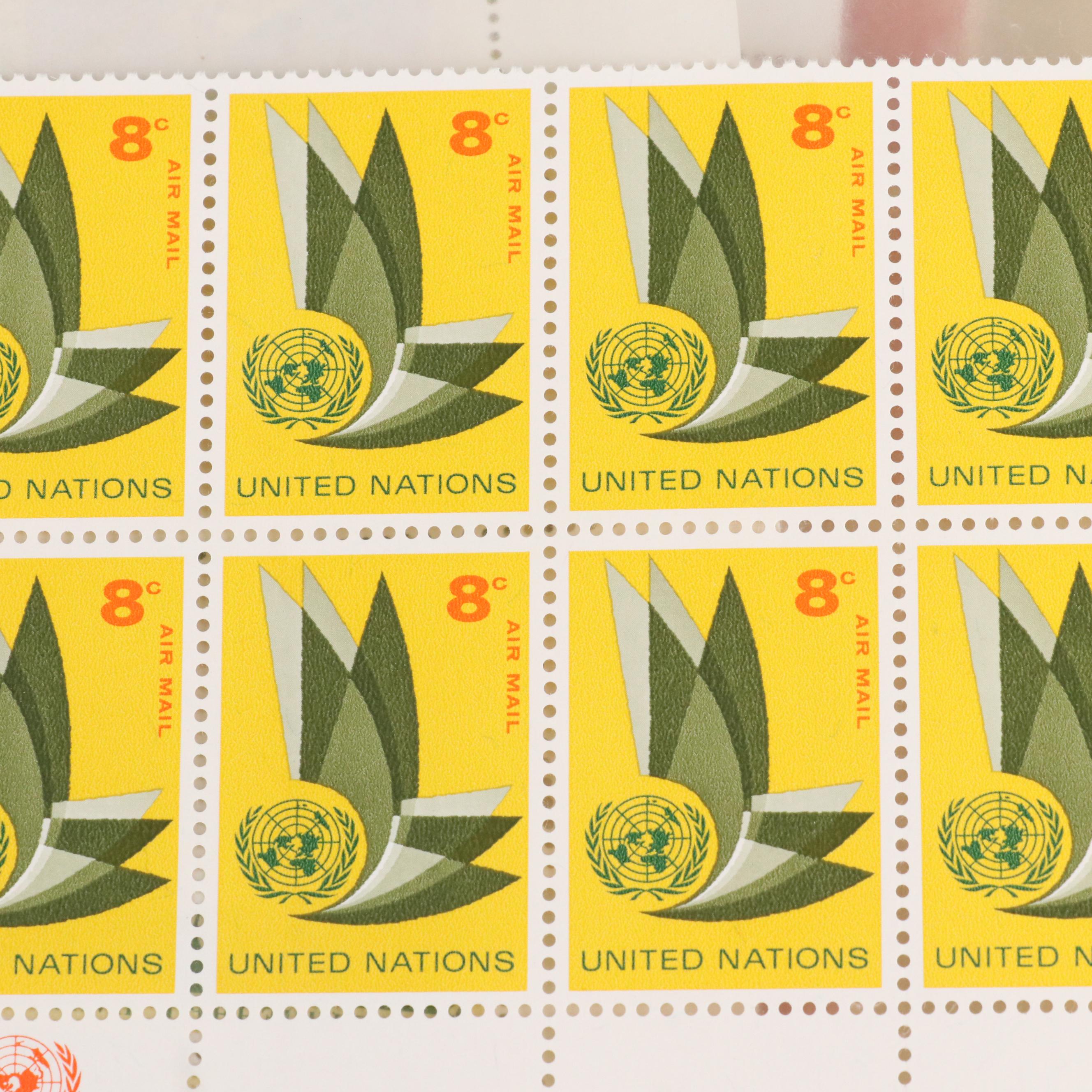 Assortment of Mint Condition United Nations Postage Stamps, 1990s to 2010s