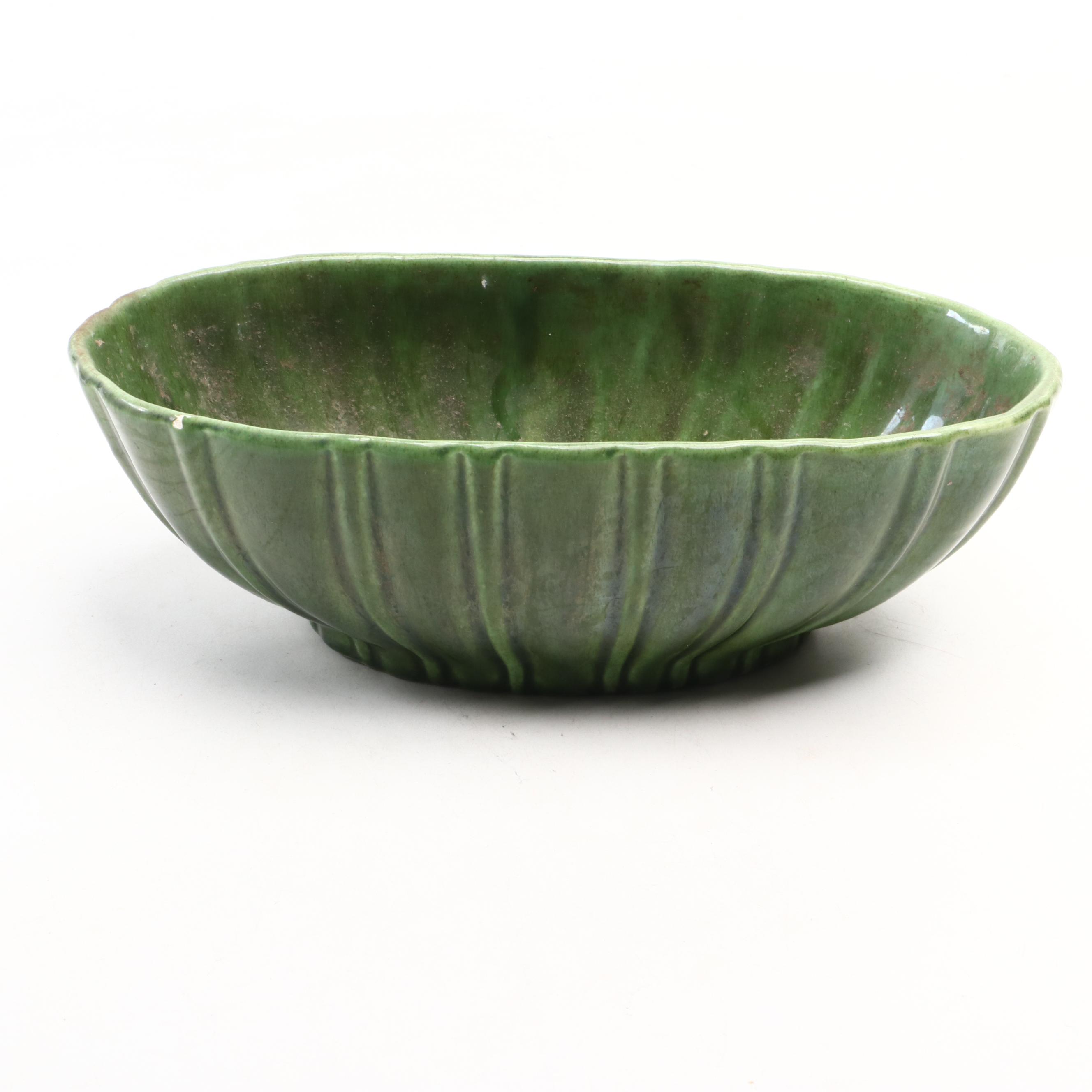 Haeger Pottery Planter with Polished Stone Eggs