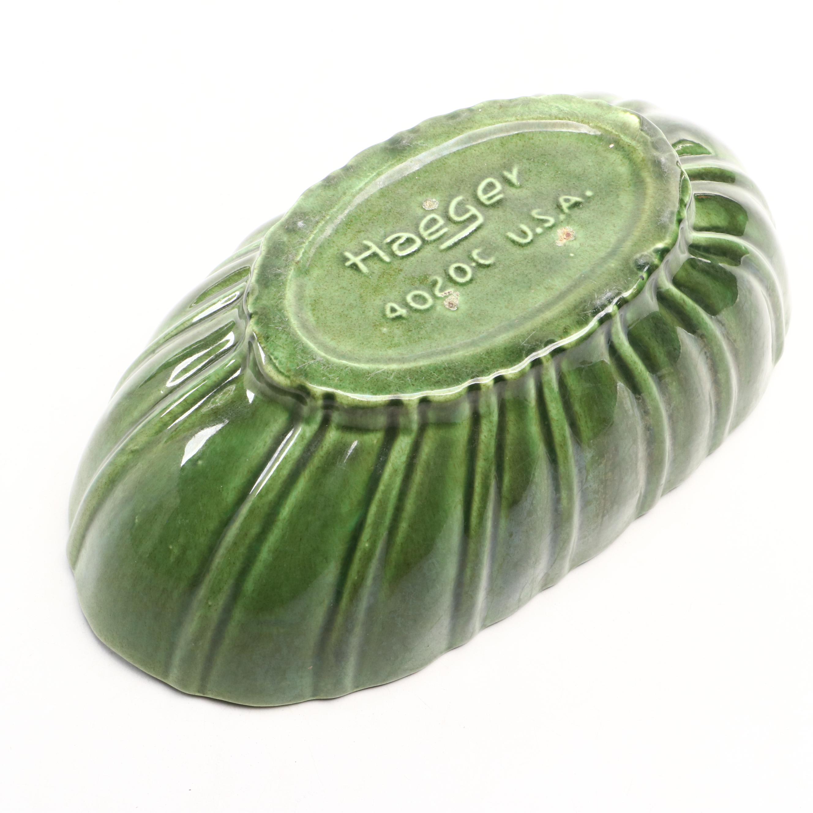 Haeger Pottery Planter with Polished Stone Eggs