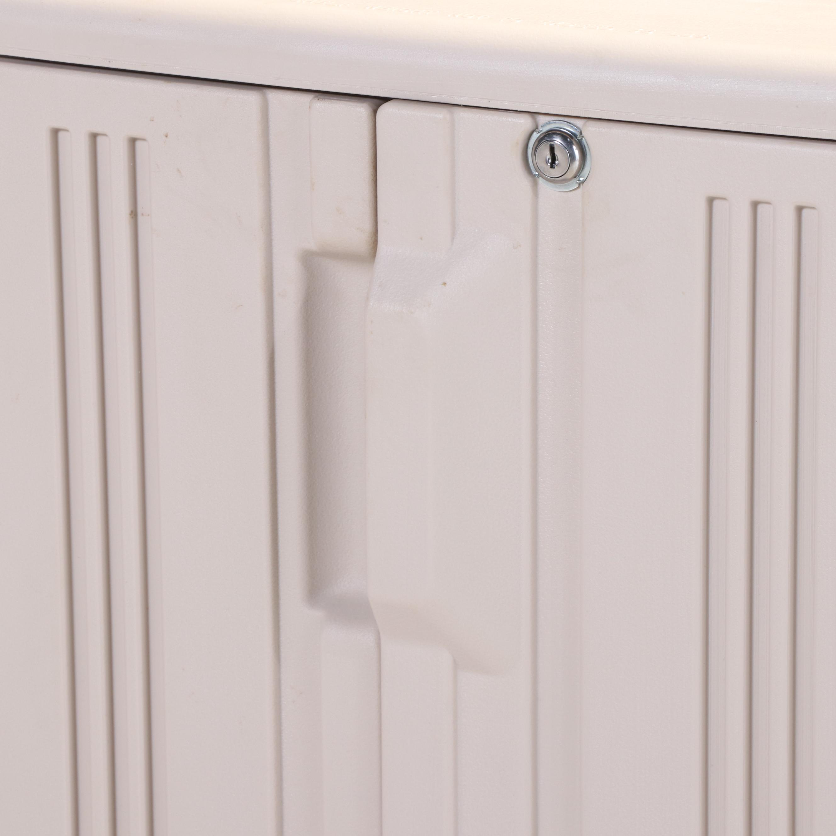 Four Rubbermaid Storage Cabinets