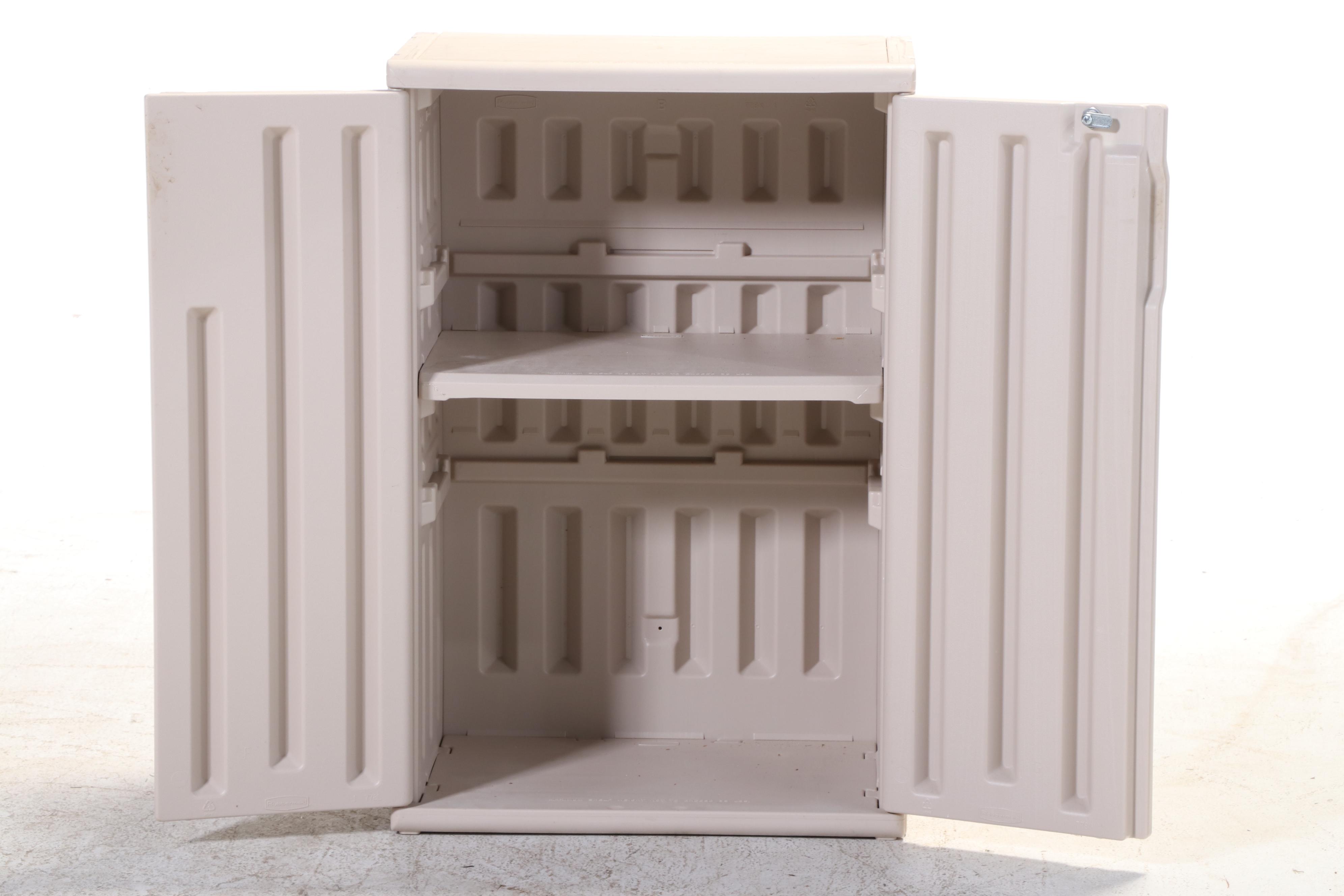 Four Rubbermaid Storage Cabinets