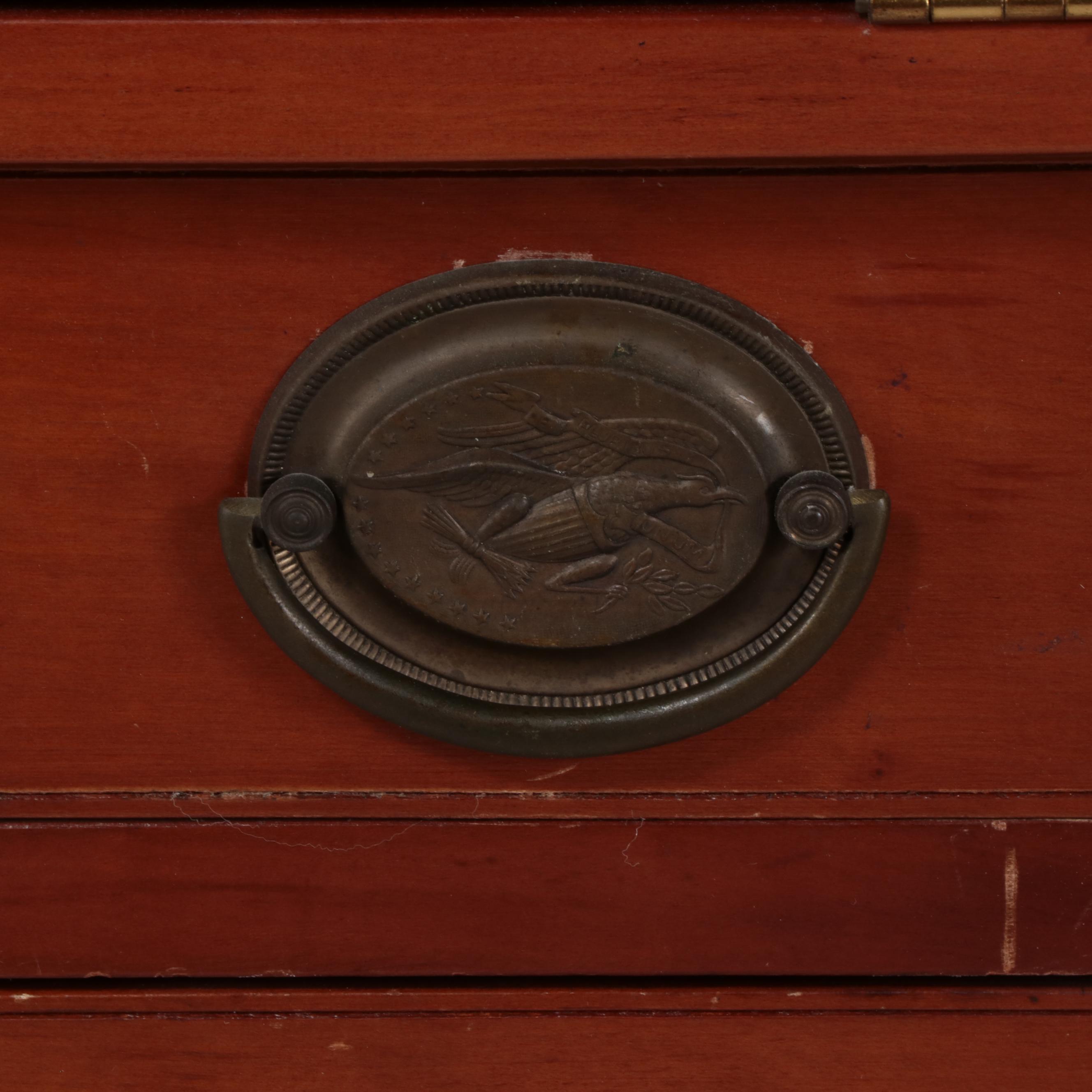 Federal Style Cherrywood and Figured Cherrywood Secretary Bookcase