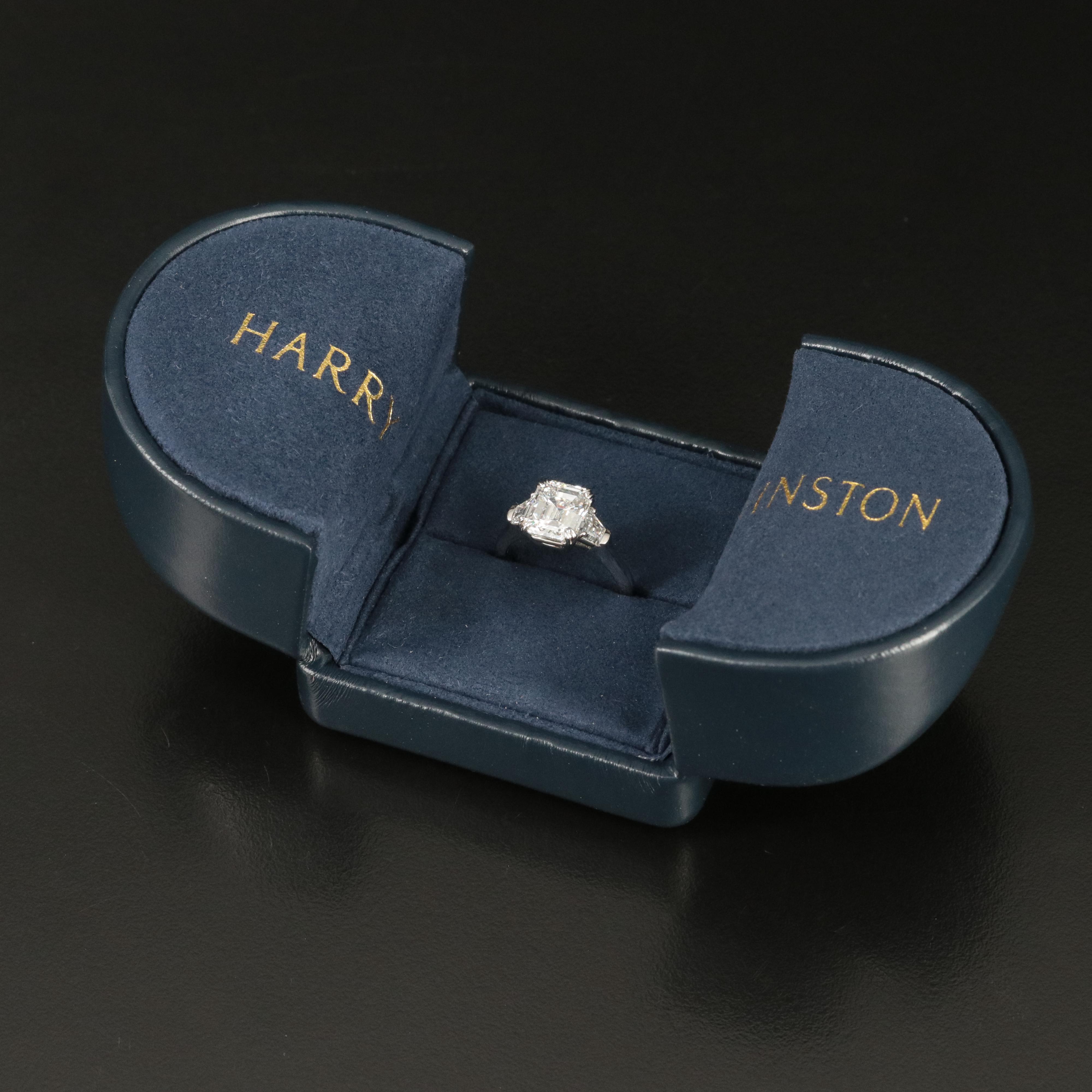 Harry Winston Platinum 3.73 CTW Diamond Ring with GIA Report
