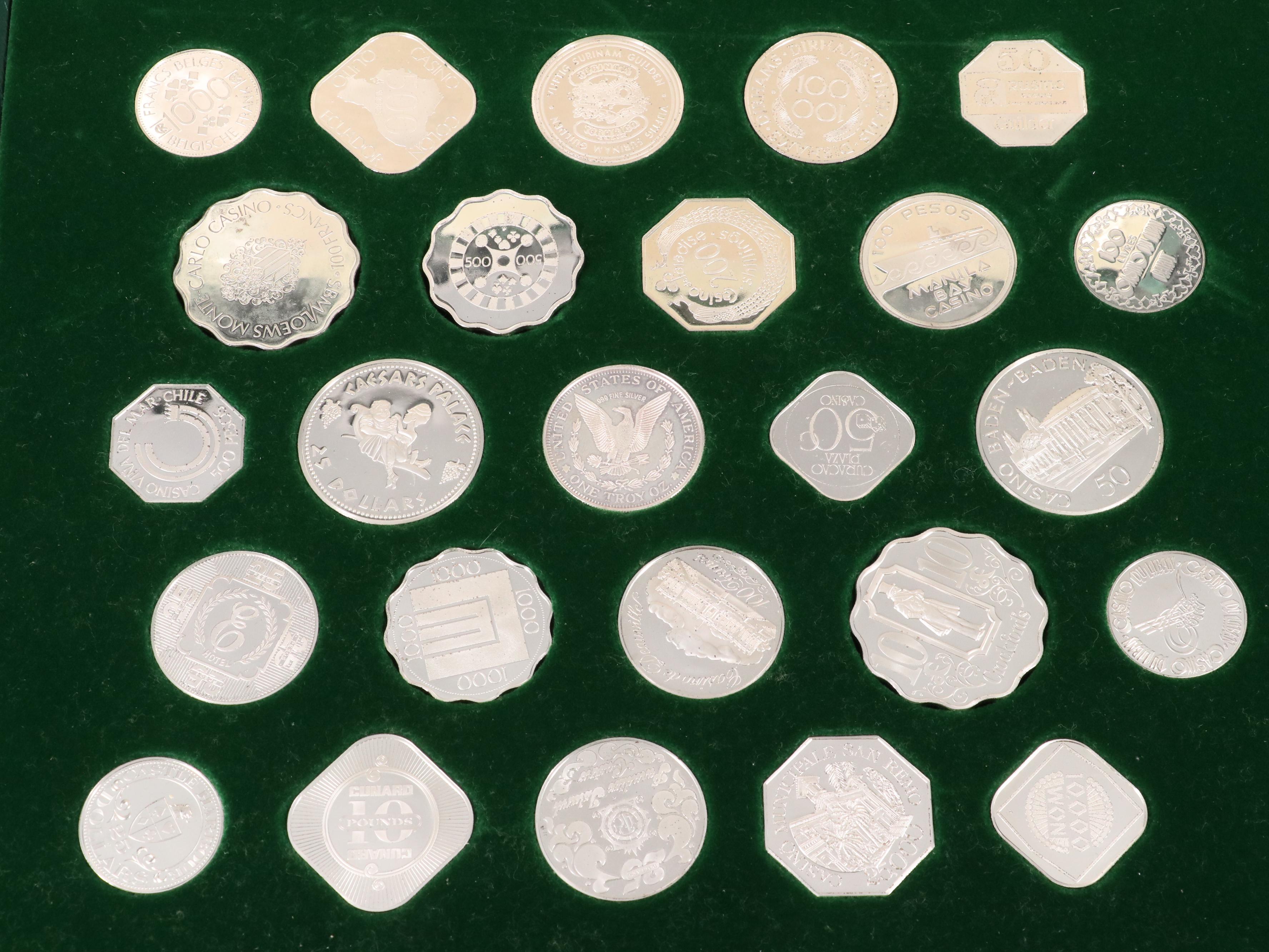 Franklin Mint "Official Gaming Coins of the World's Great Casinos" in Sterling