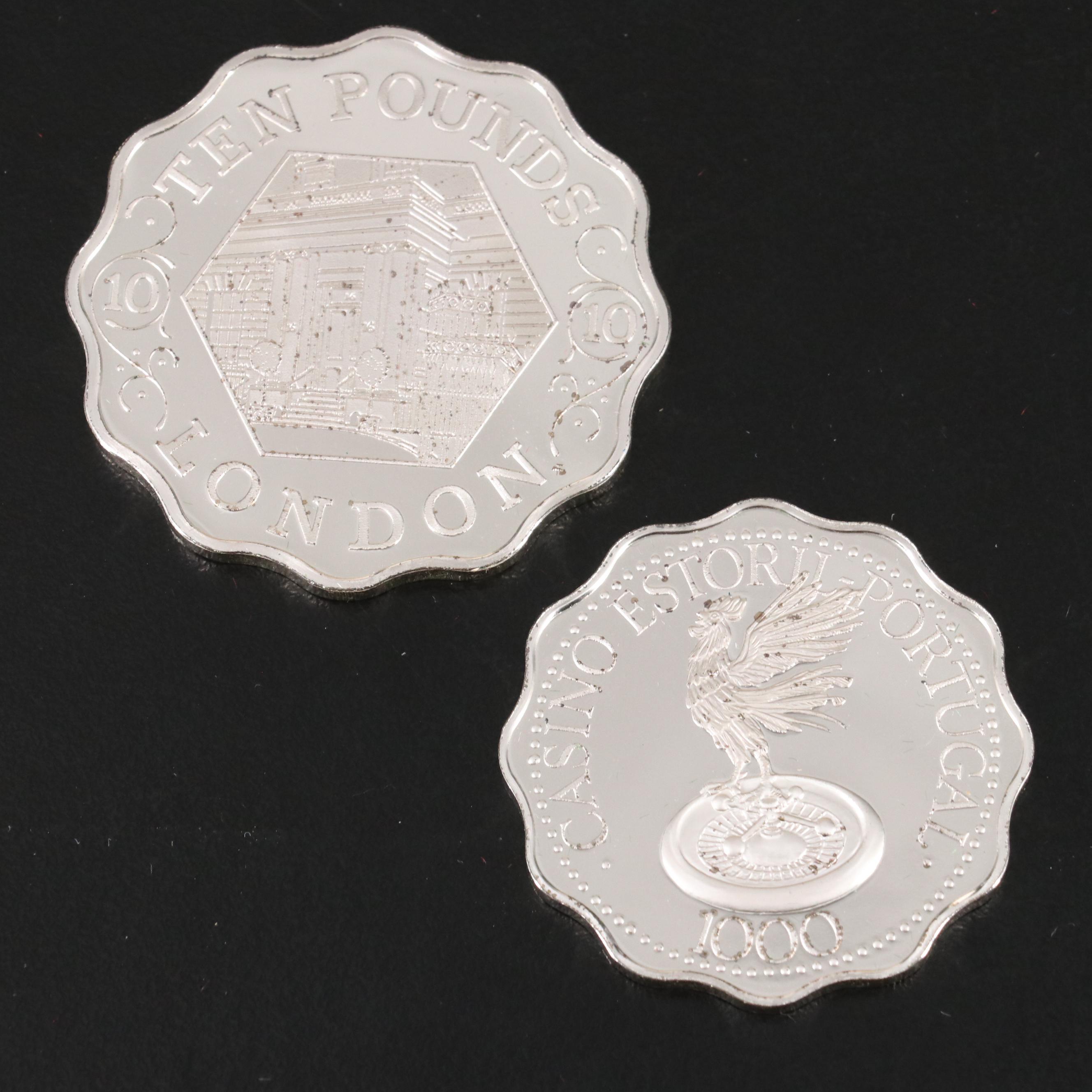 Franklin Mint "Official Gaming Coins of the World's Great Casinos" in Sterling