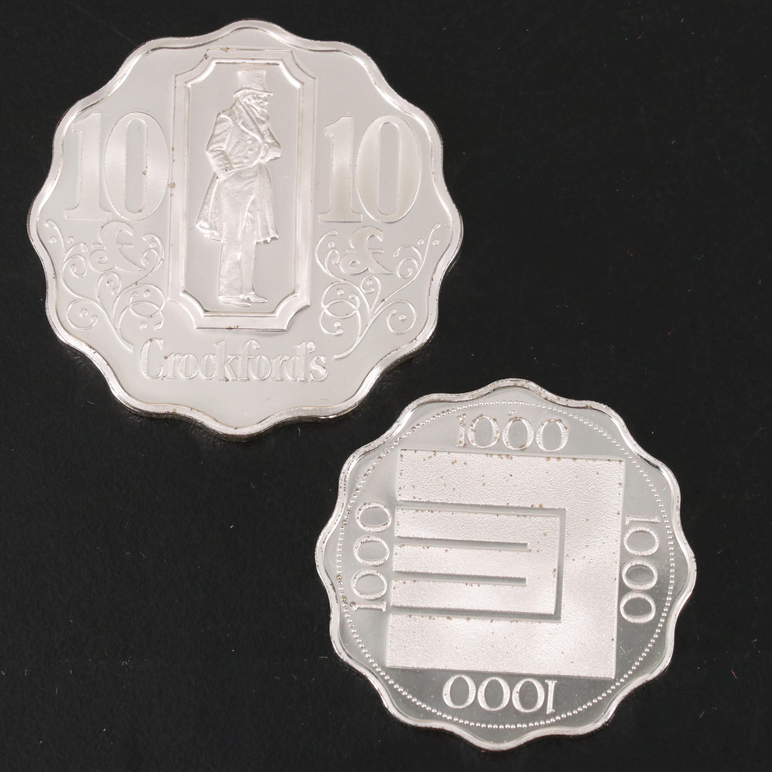 Franklin Mint "Official Gaming Coins of the World's Great Casinos" in Sterling