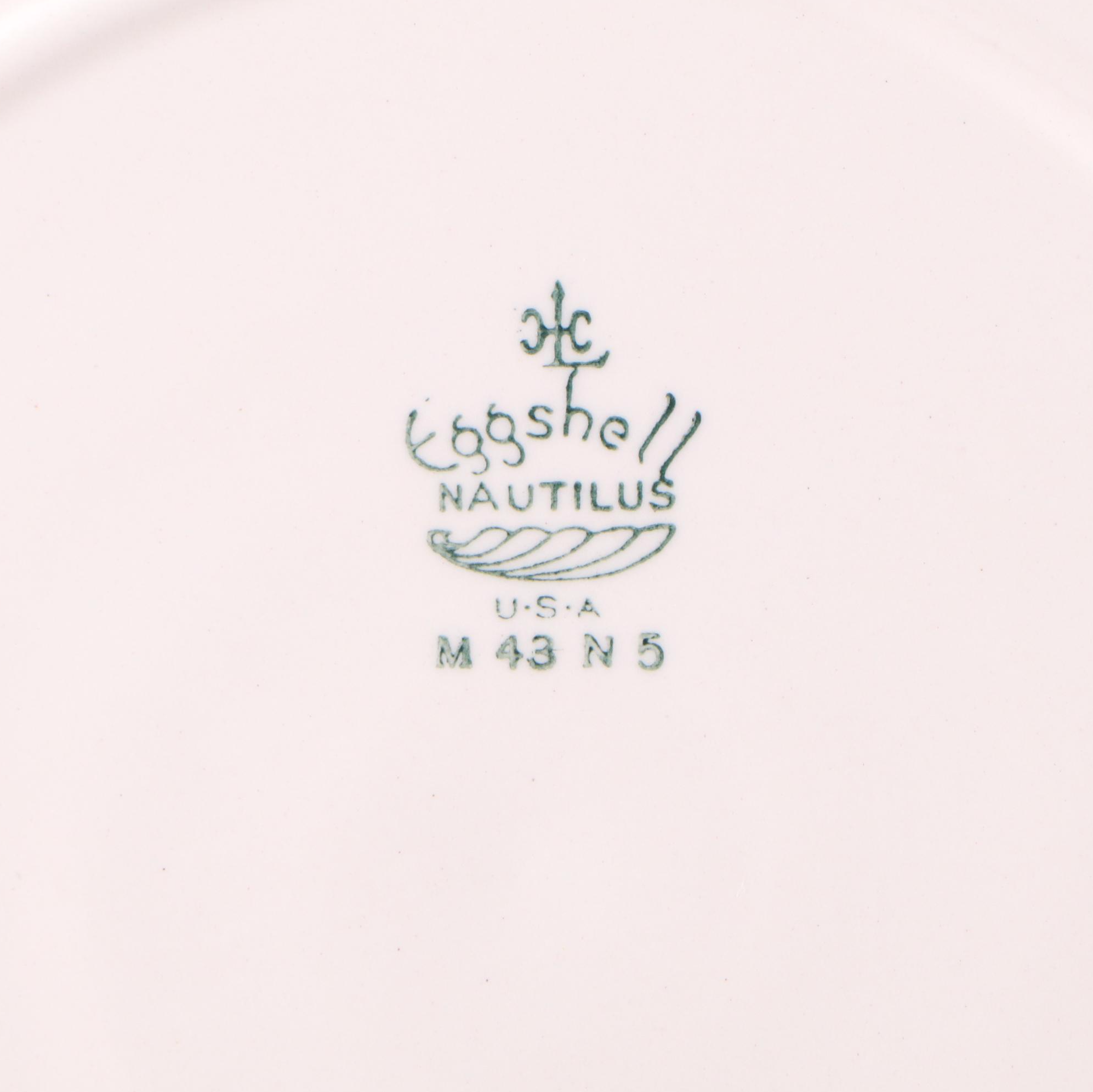 Homer Laughlin "Aristocrat" Ceramic Plates, Footed Cups, and Creamer Set