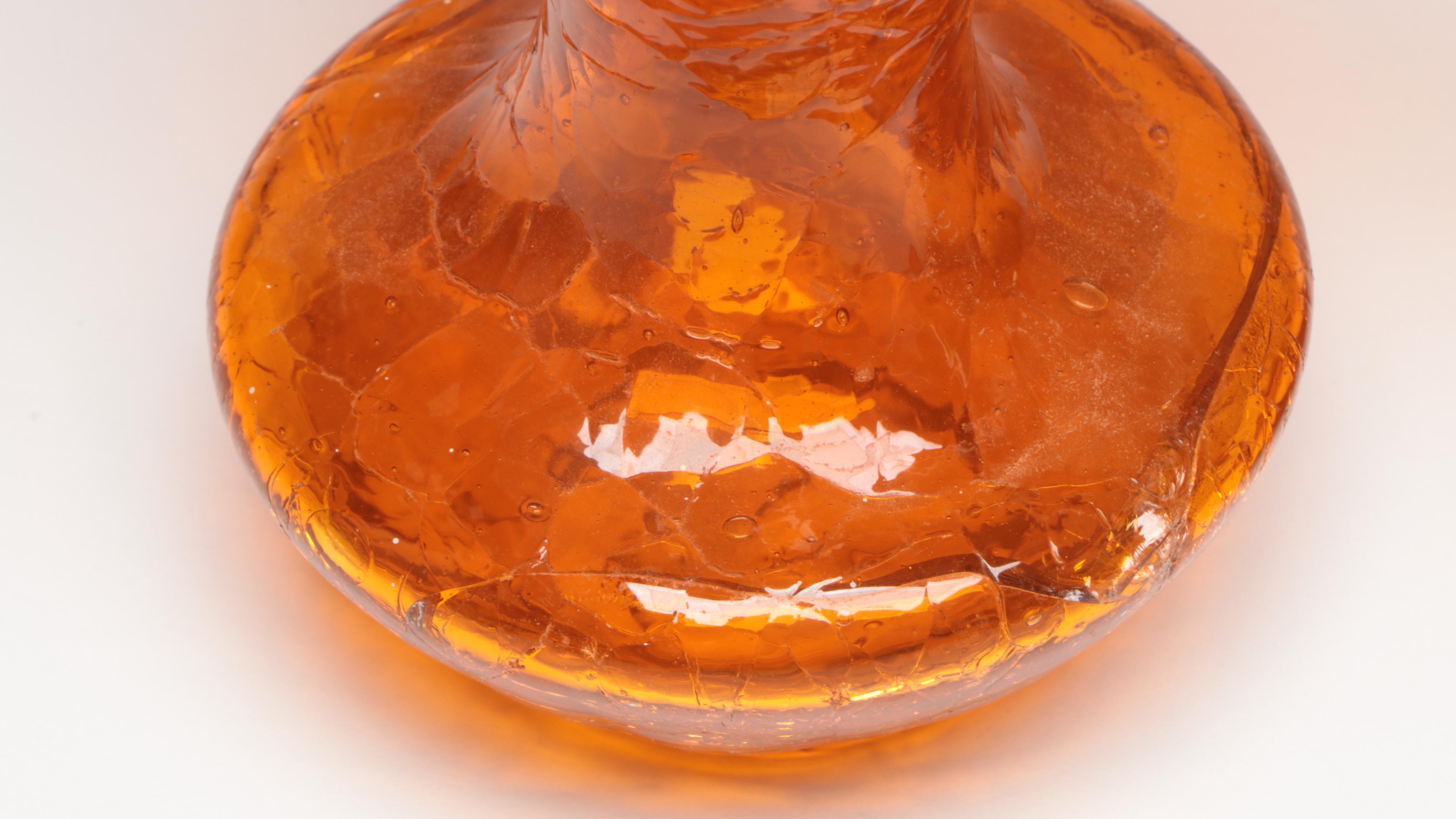 Small Hand Blown Amberina Crackle Glass Pitchers and More