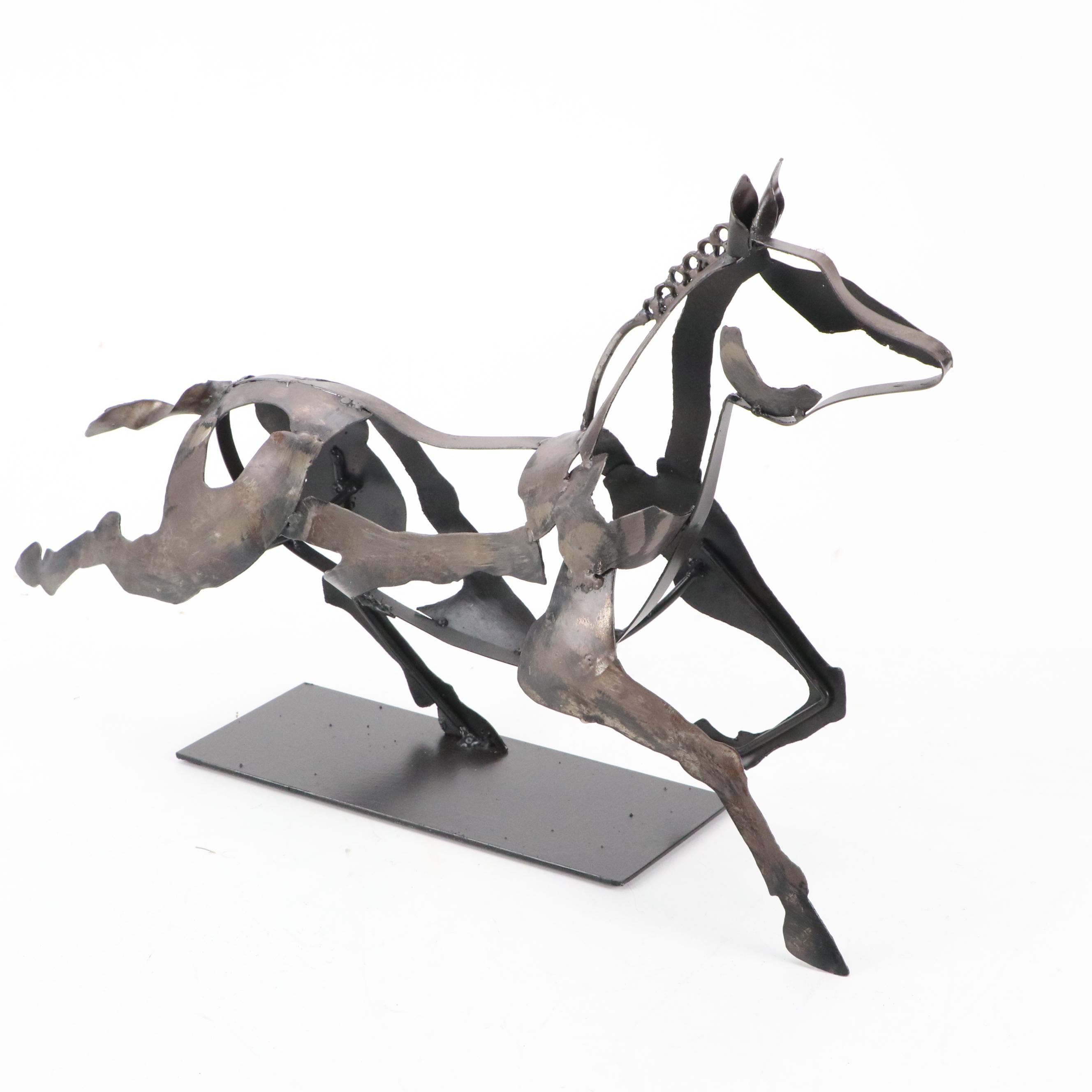Metal Galloping Horse Sculpture