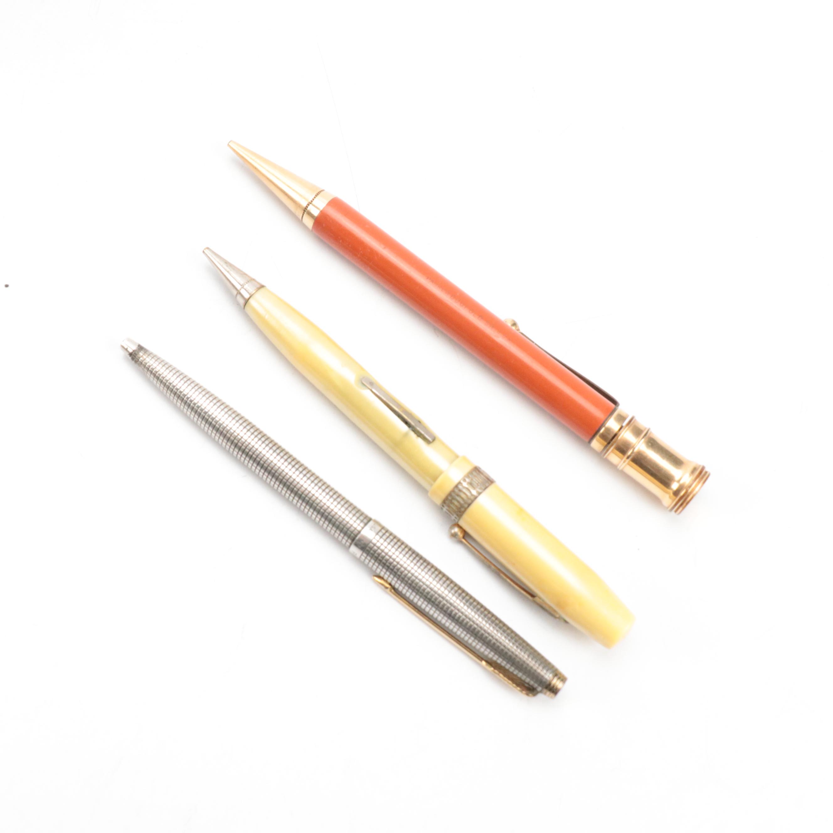 Parker "75 Cisele" Sterling Silver Ballpoint Pen with Other Pens and Pencils