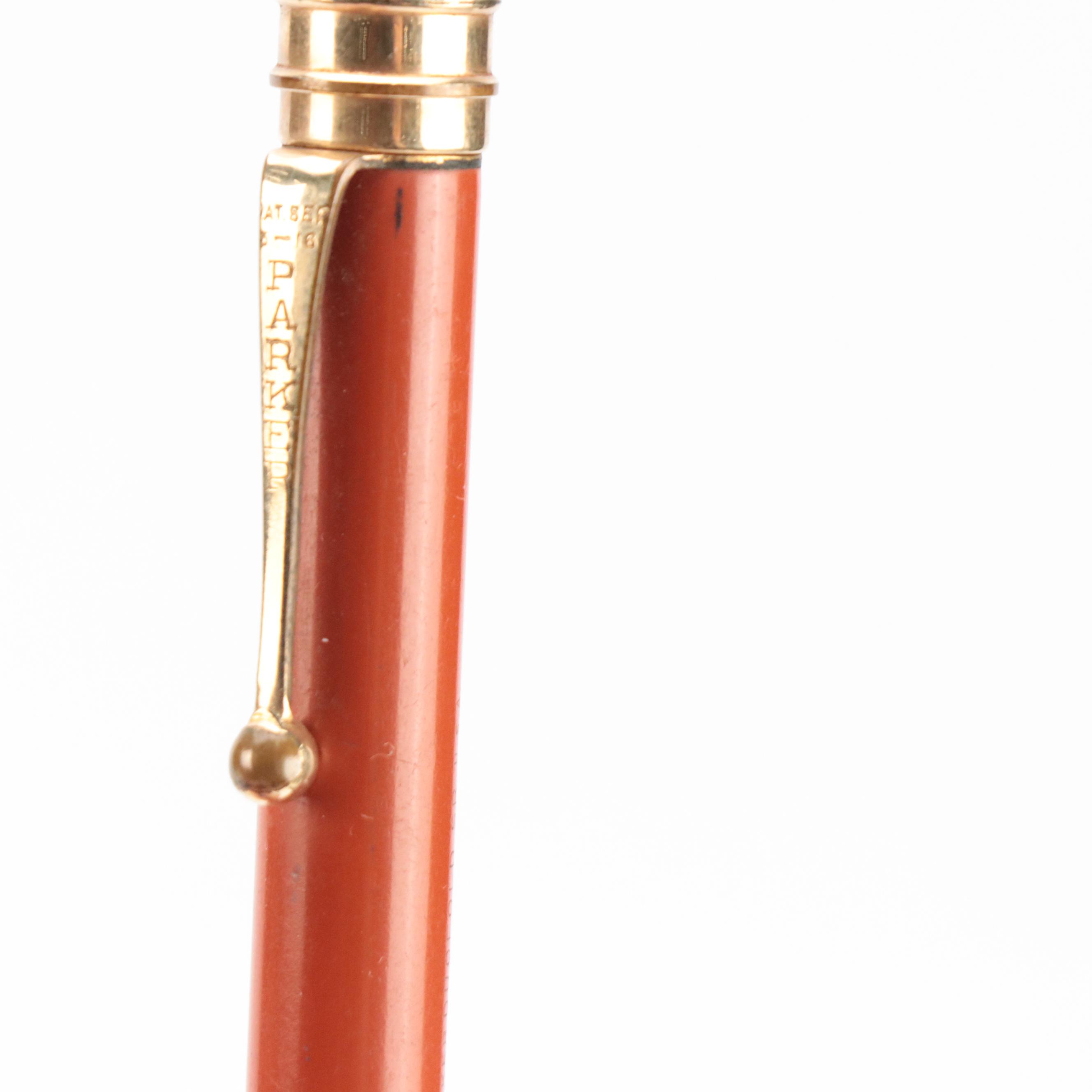 Parker "75 Cisele" Sterling Silver Ballpoint Pen with Other Pens and Pencils