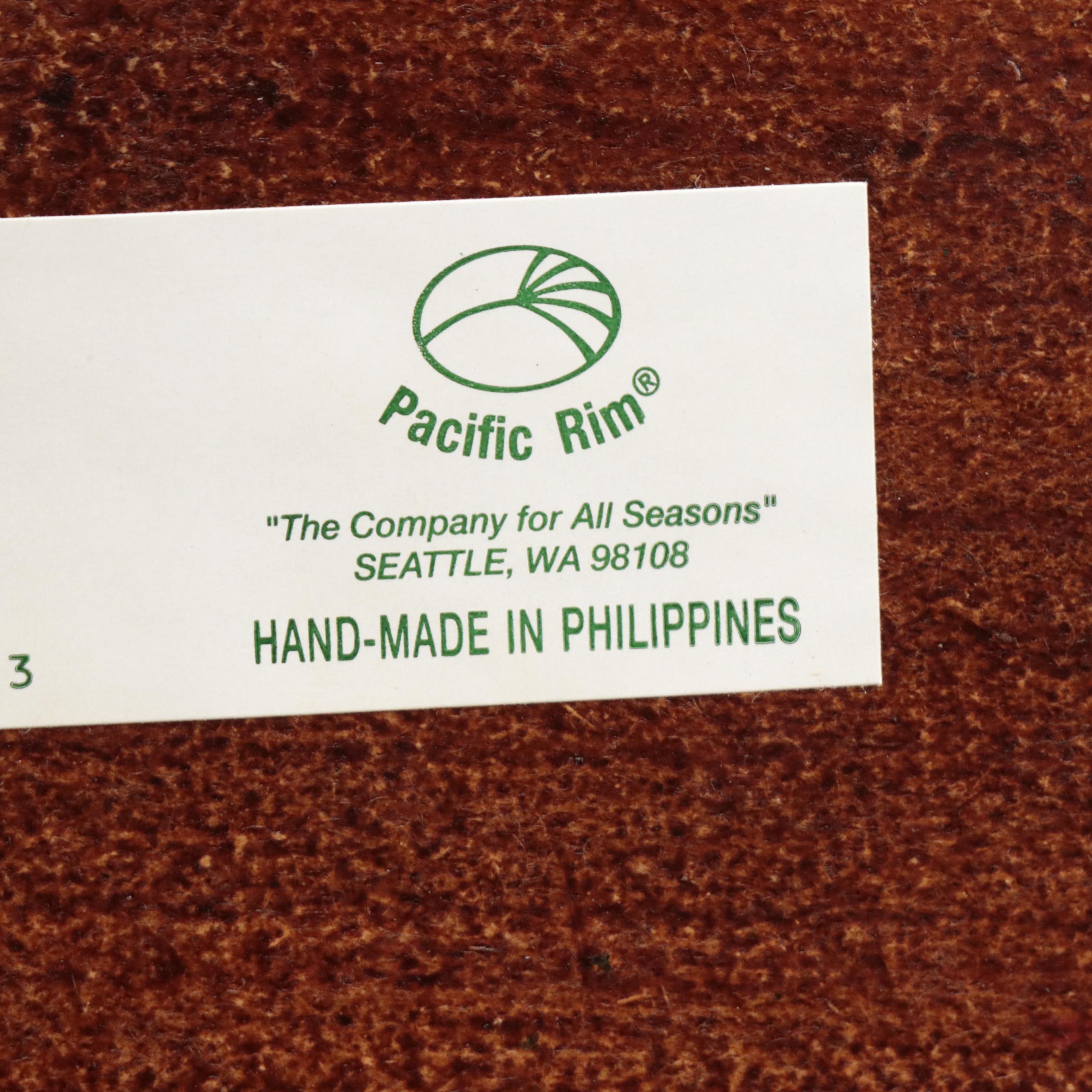 Pacific Rim Hand-Crafted Papier-Mâché Chest Set with Gilt Resin Book Bookends