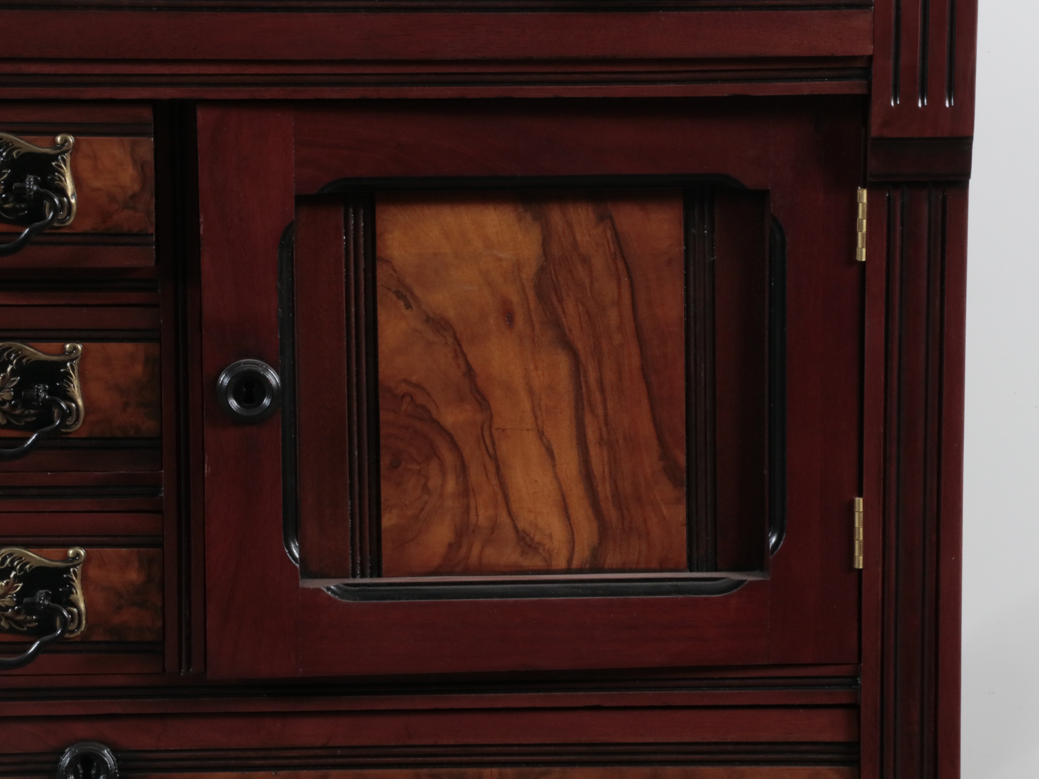 Victorian Walnut Hat Box Highboy Dresser