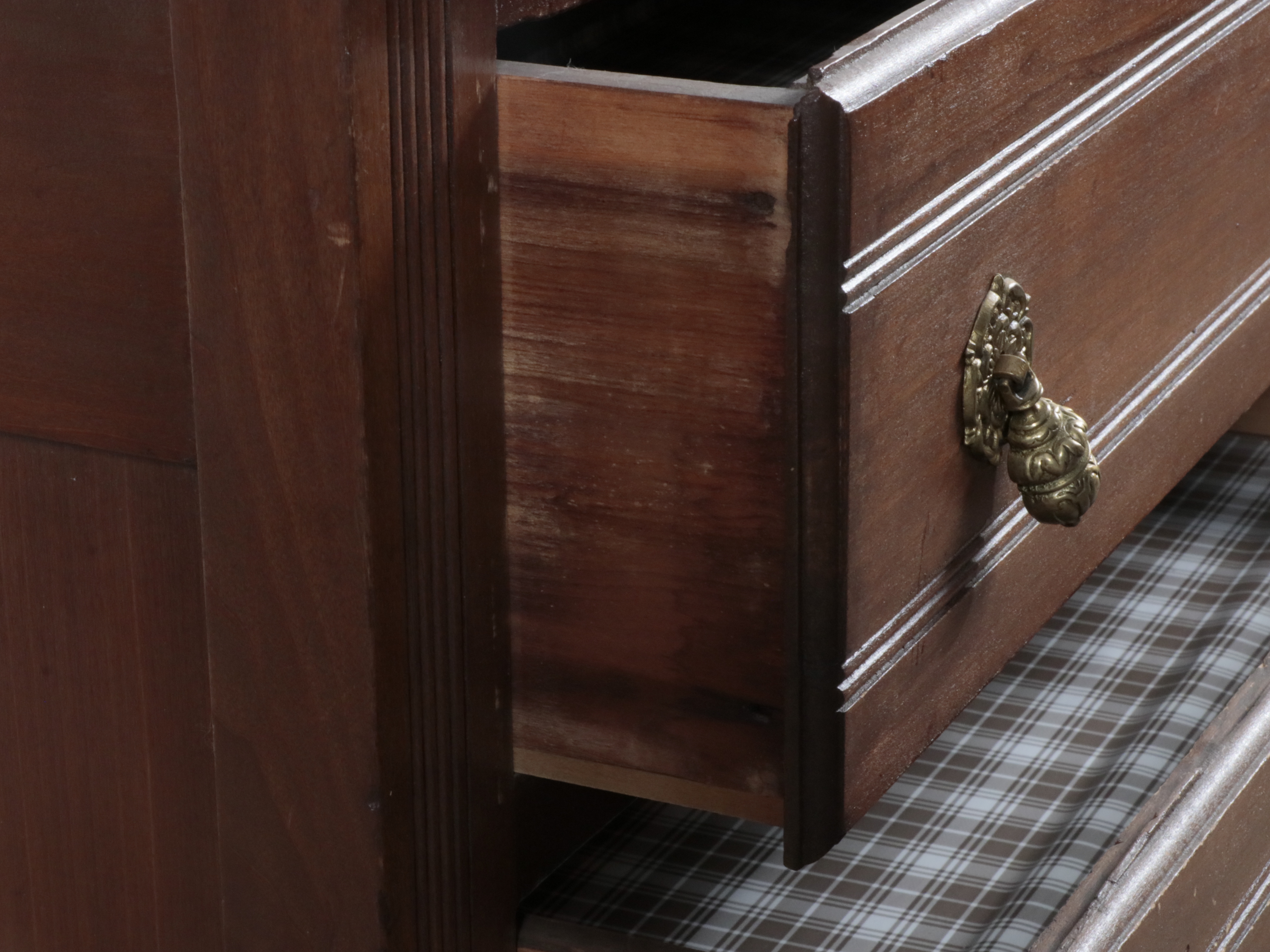 Eastlake Style Marble Top Walnut Chest with Tilting Vanity Mirror