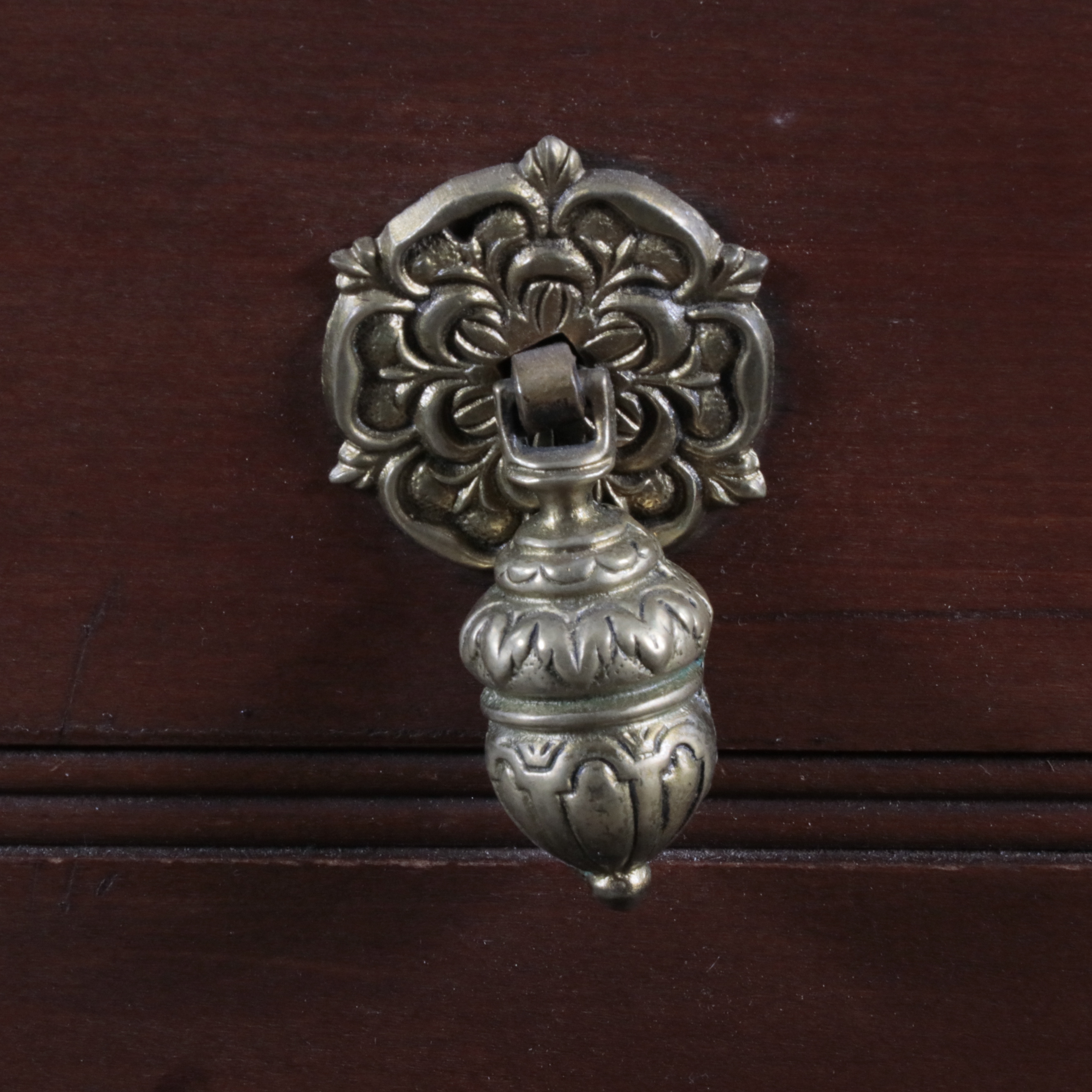 Eastlake Style Marble Top Walnut Chest with Tilting Vanity Mirror