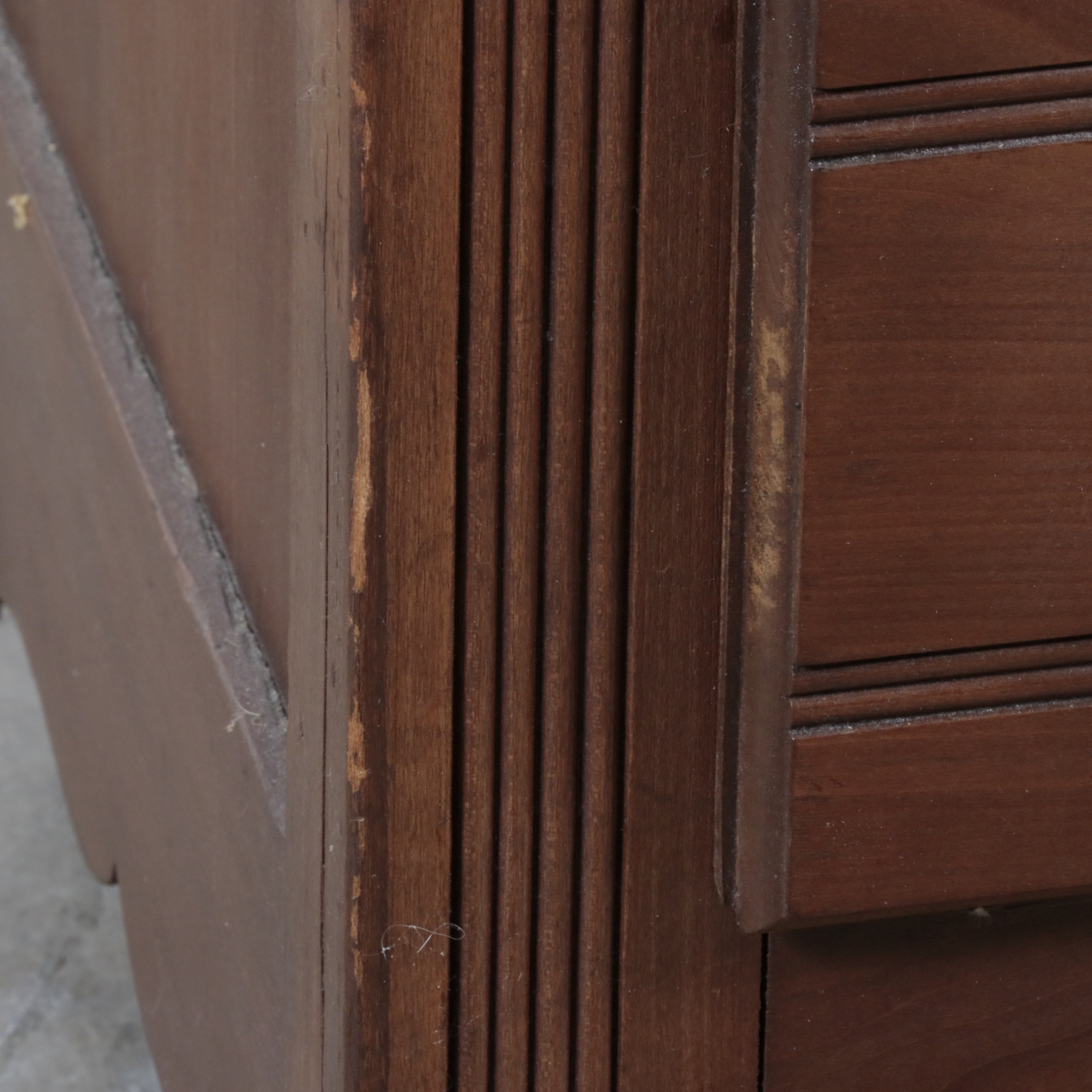 Eastlake Style Marble Top Walnut Chest with Tilting Vanity Mirror