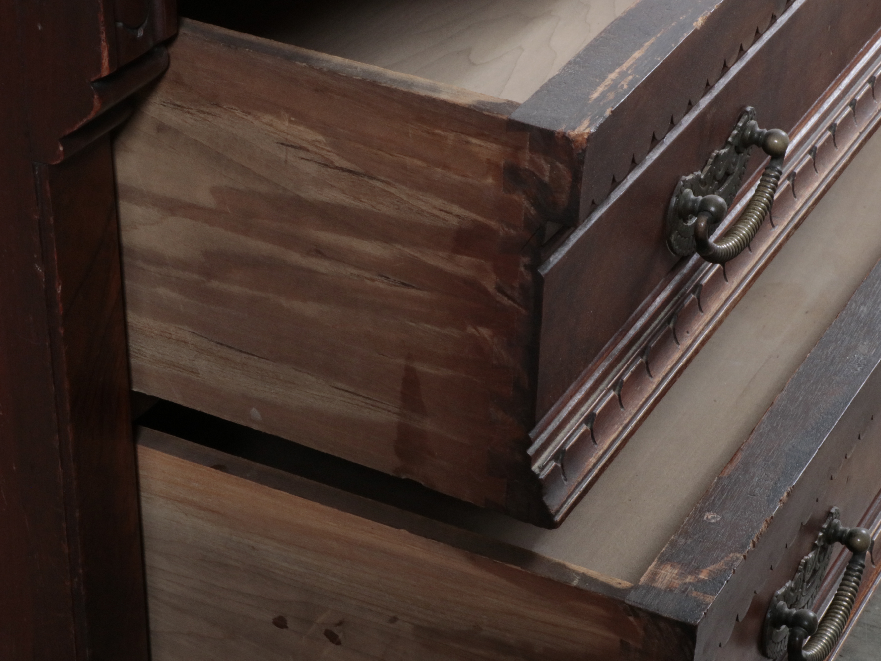 Eastlake Victorian Marble Top Walnut Dresser with Mirror