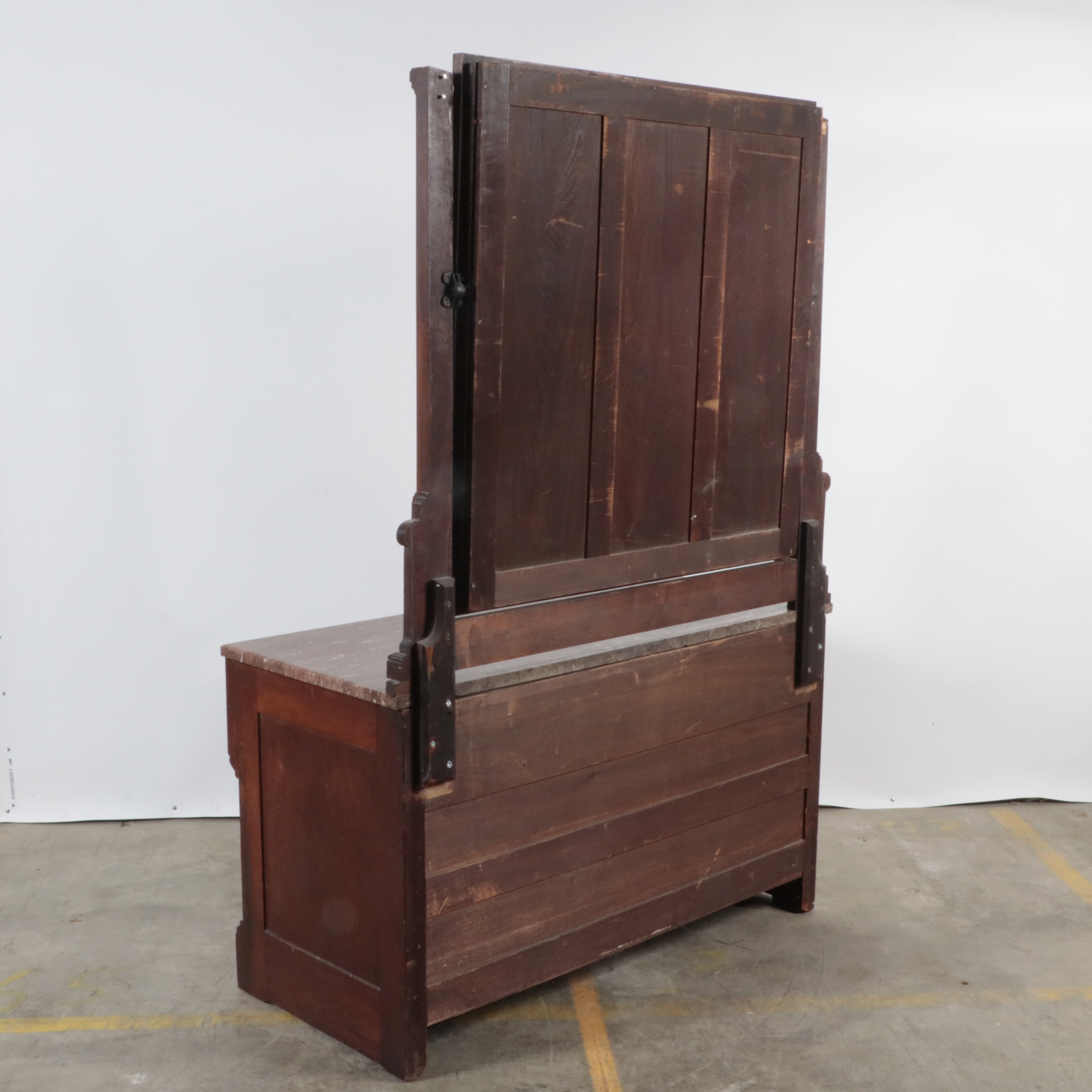 Eastlake Victorian Marble Top Walnut Dresser with Mirror