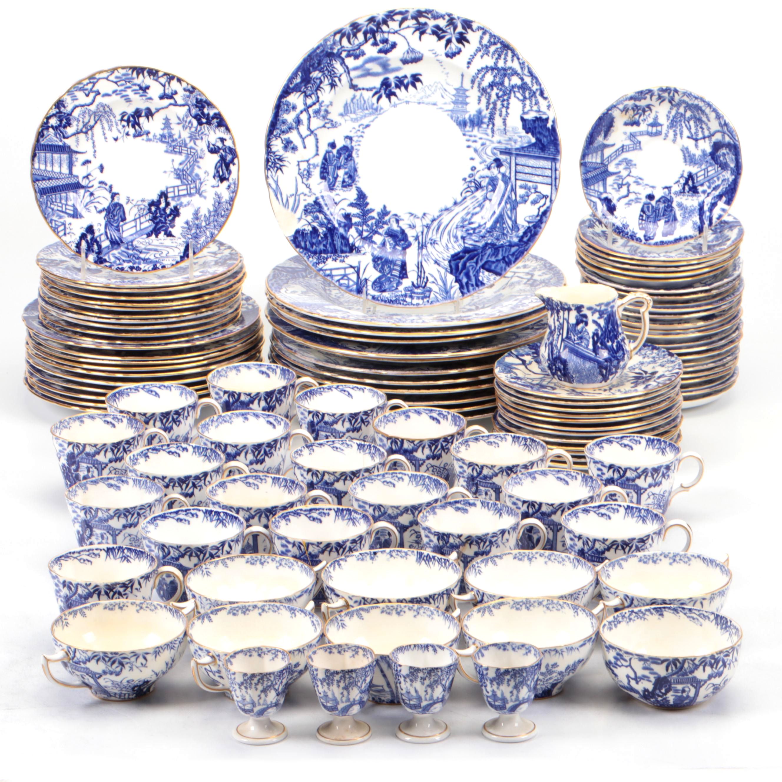 Royal Crown Derby Bone China "Mikado" Dinnerware, 20th Century