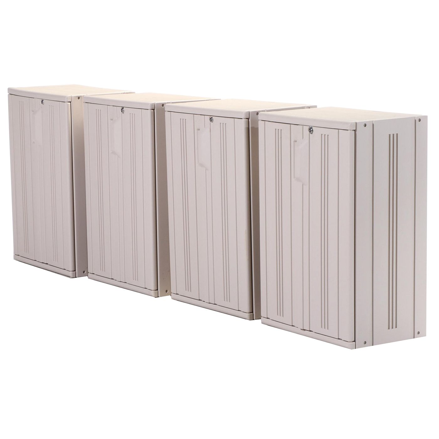 Four Rubbermaid Storage Cabinets