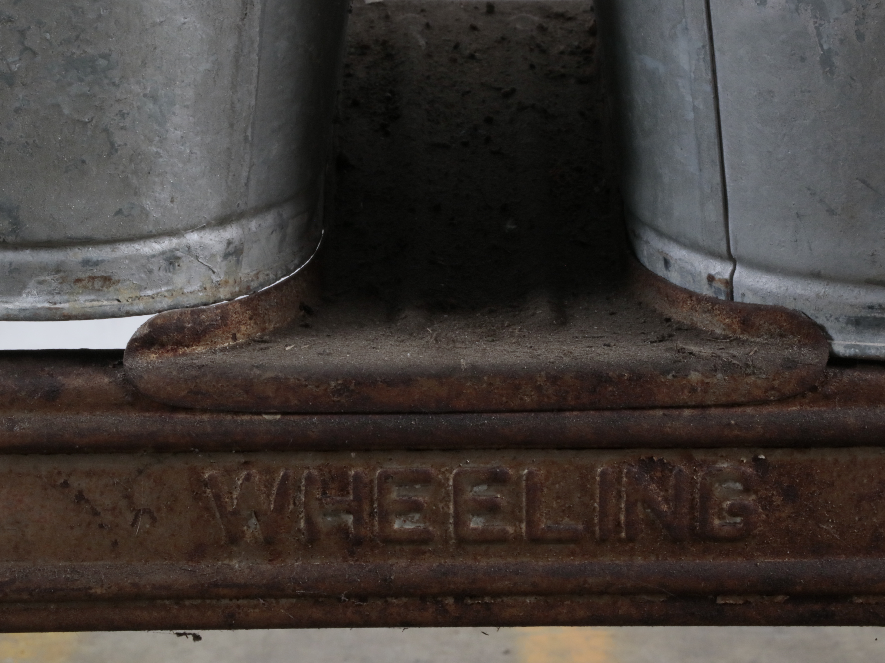 Wheeling Galvanized Double Wash Tubs on Stand