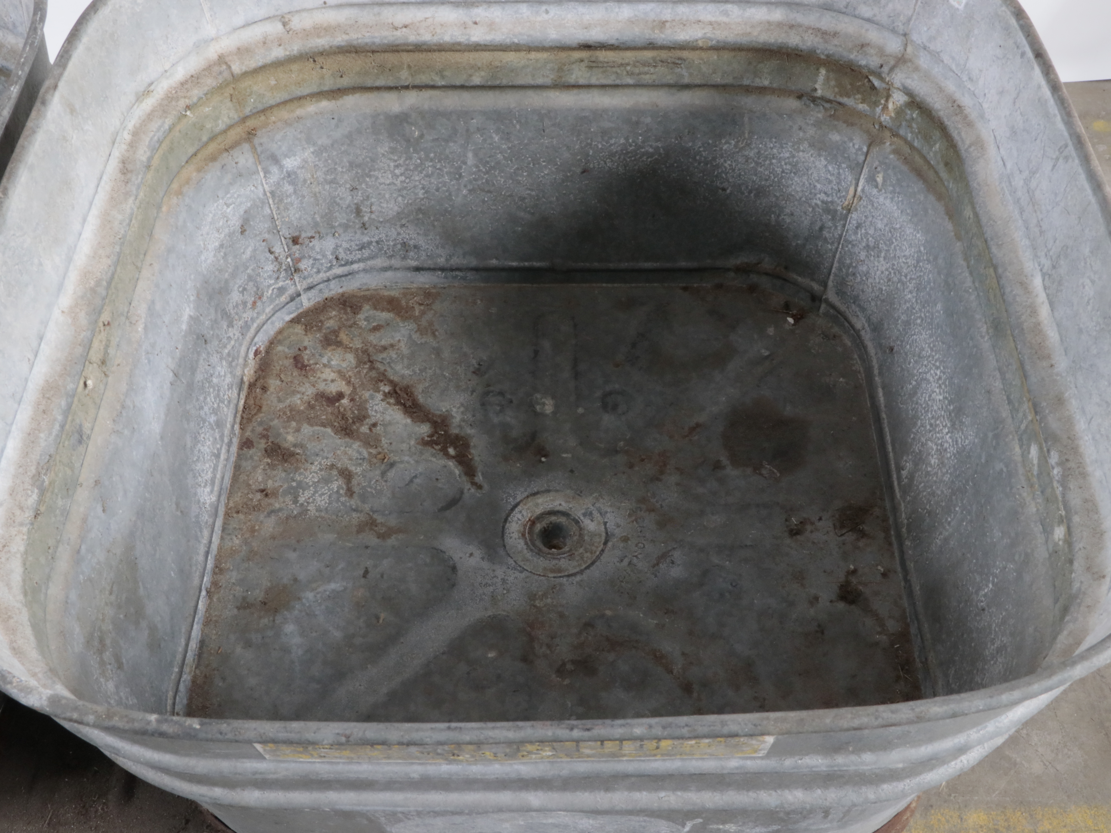 Wheeling Galvanized Double Wash Tubs on Stand