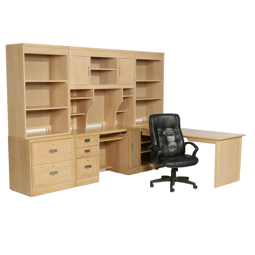 Stanley Furniture Executive Office Six-Piece Desk Unit with Chair