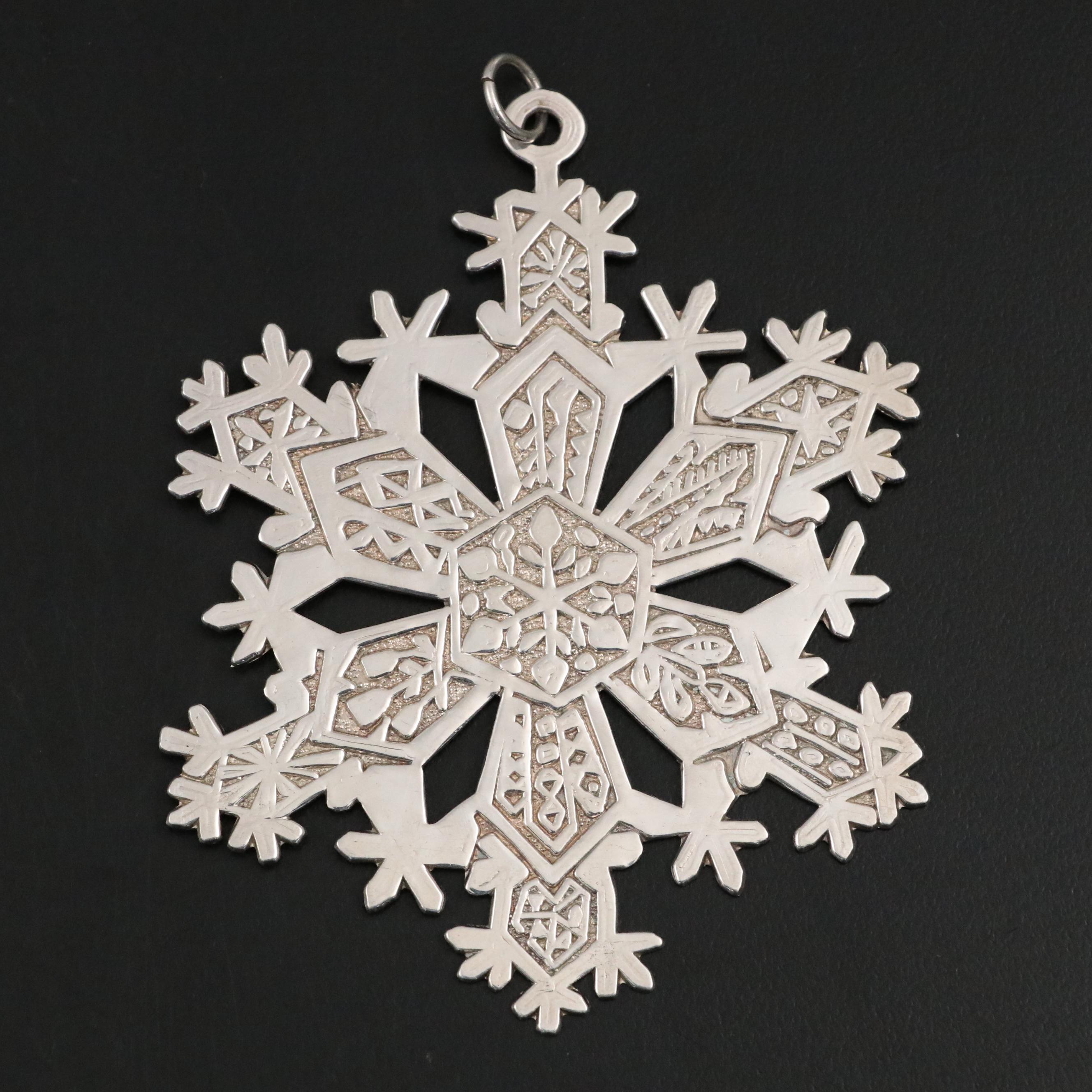 Metropolitan Museum of Art Sterling Silver Snowflake Ornament, 1971