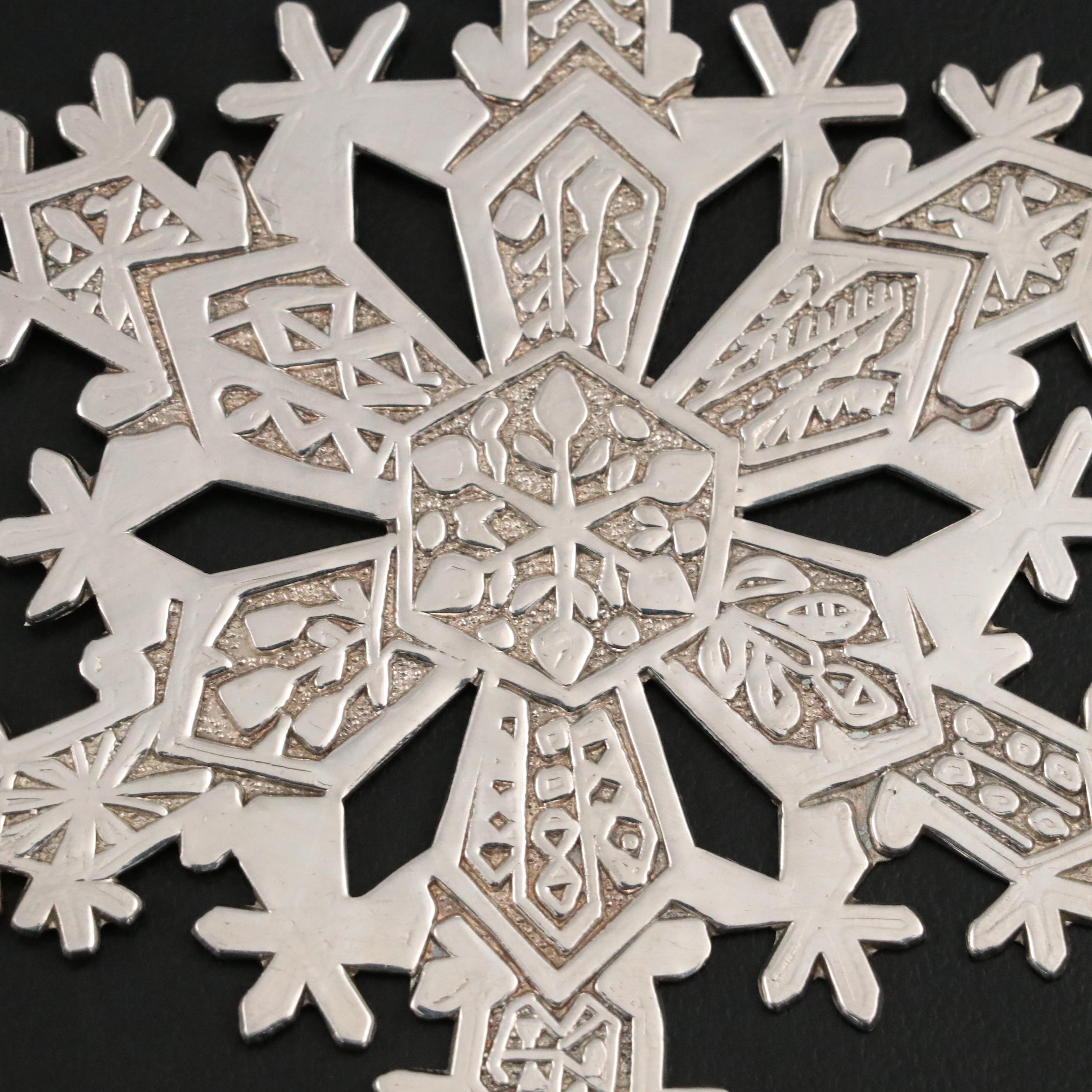 Metropolitan Museum of Art Sterling Silver Snowflake Ornament, 1971