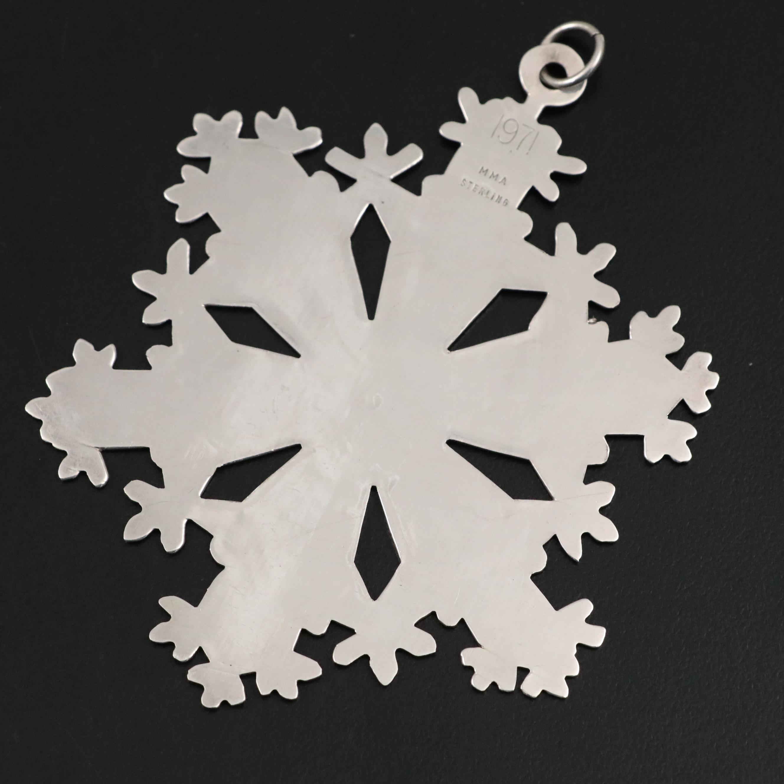 Metropolitan Museum of Art Sterling Silver Snowflake Ornament, 1971