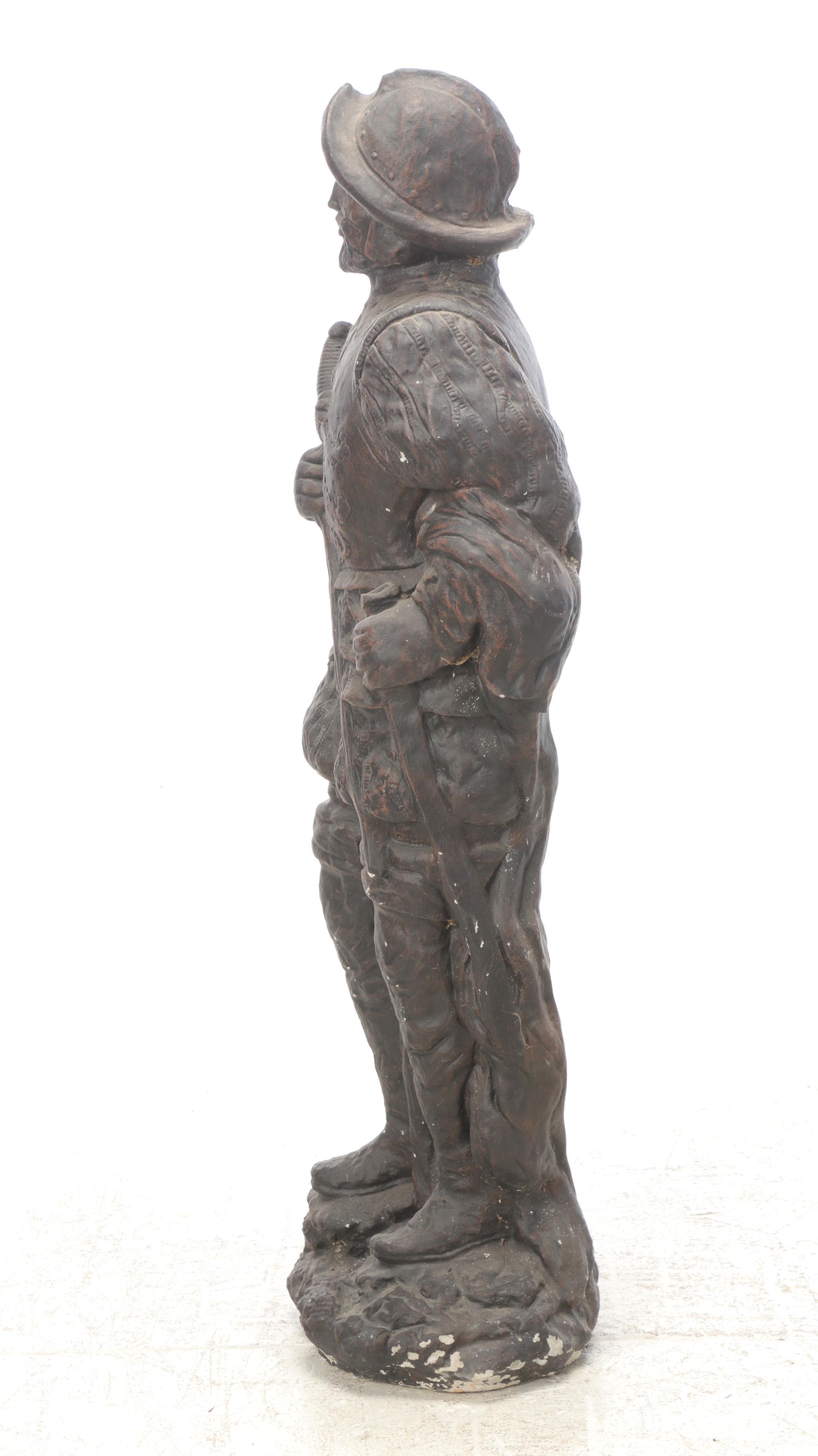 Painted Cast Concrete Garden Statue of Conquistador