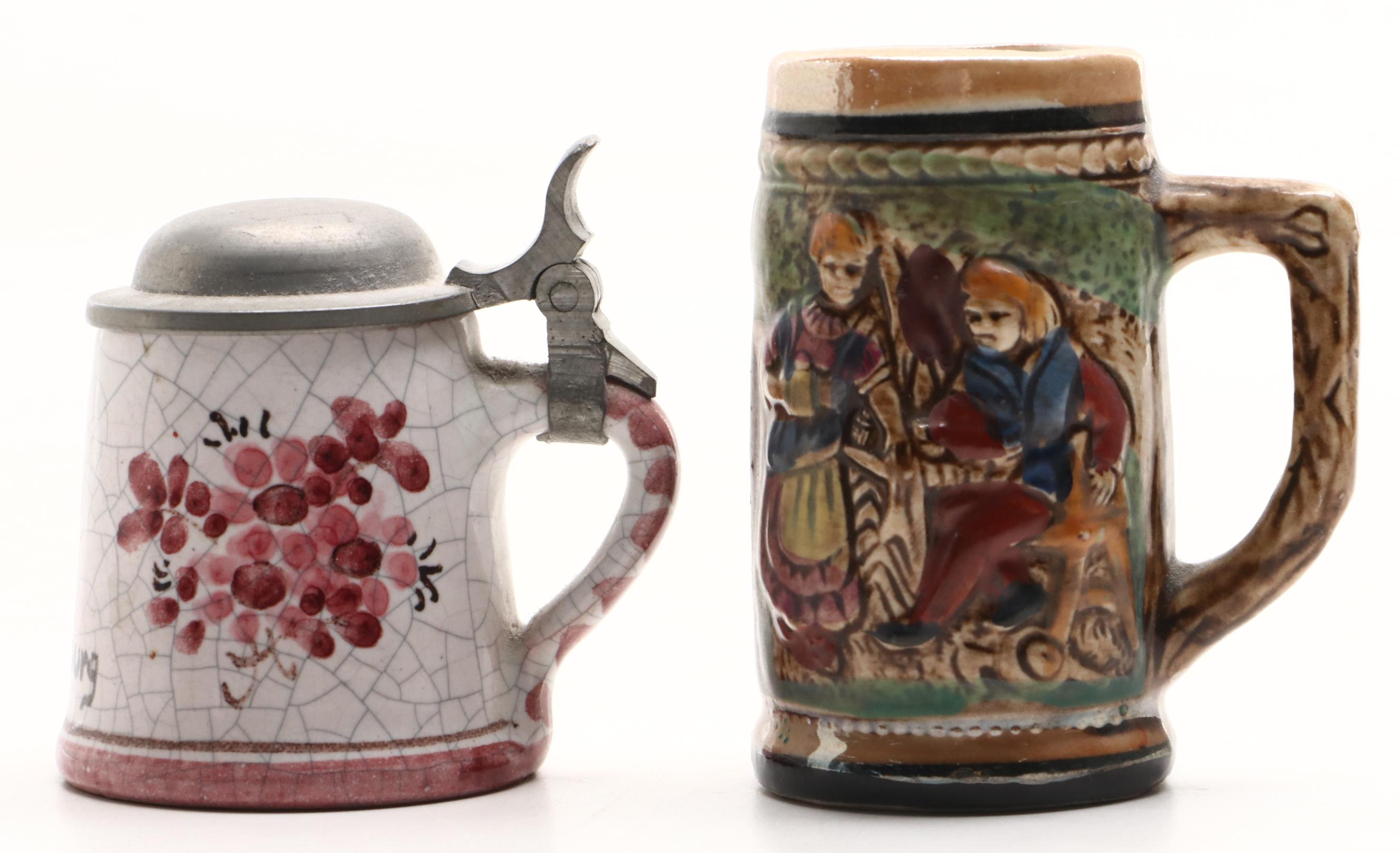 Vintage Ceramic Beer Steins, Mid to Late 20th Century