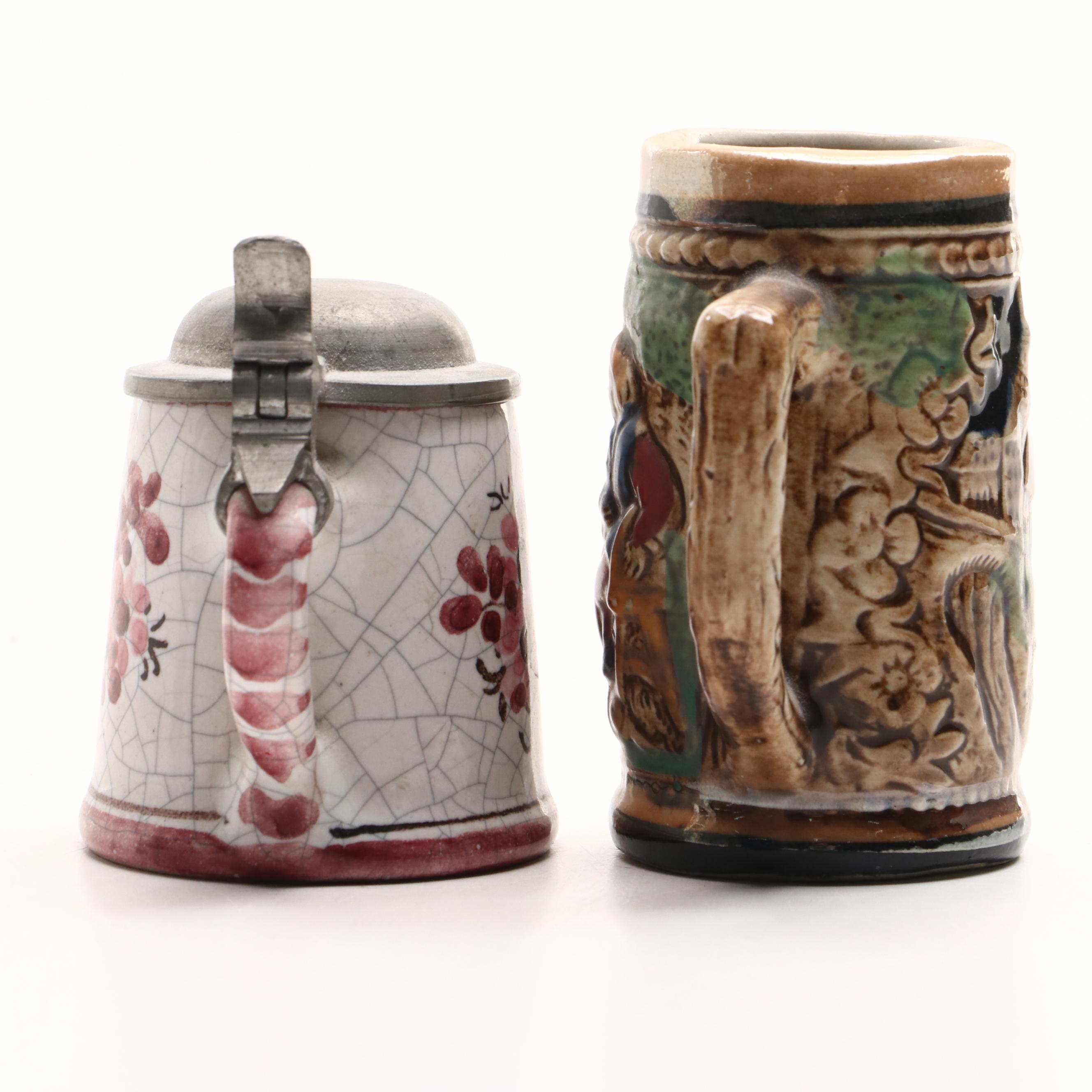Vintage Ceramic Beer Steins, Mid to Late 20th Century