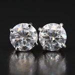 Platinum 3.14 CTW Lab Grown Diamond Stud Earrings with IGI Reports