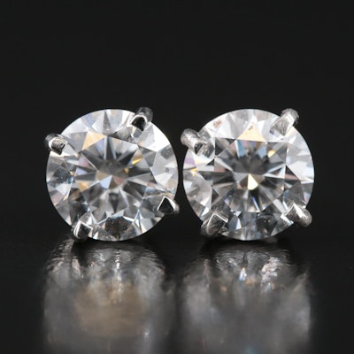 Platinum 3.14 CTW Lab Grown Diamond Stud Earrings with IGI Reports