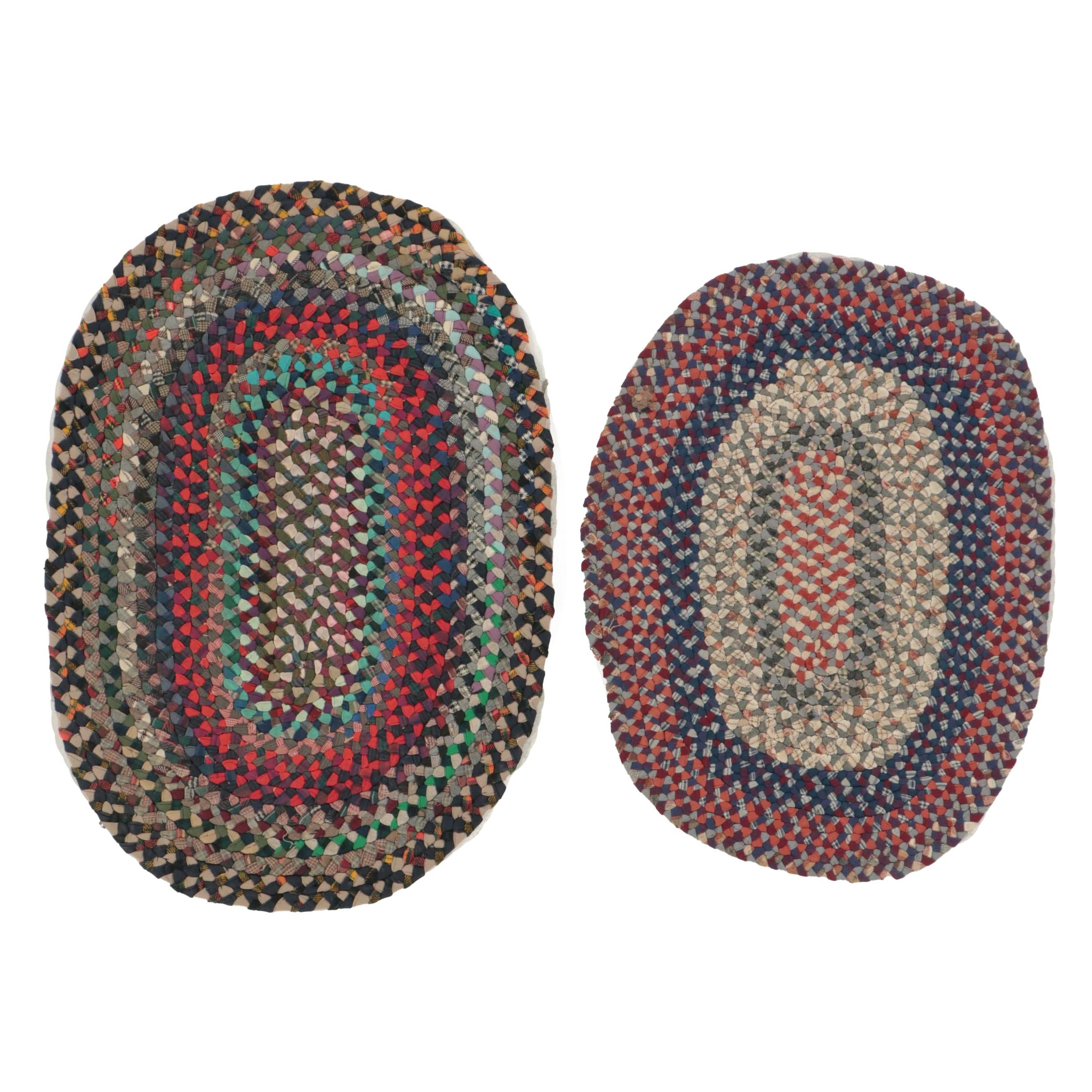 Two Handmade Braided Accent Rugs