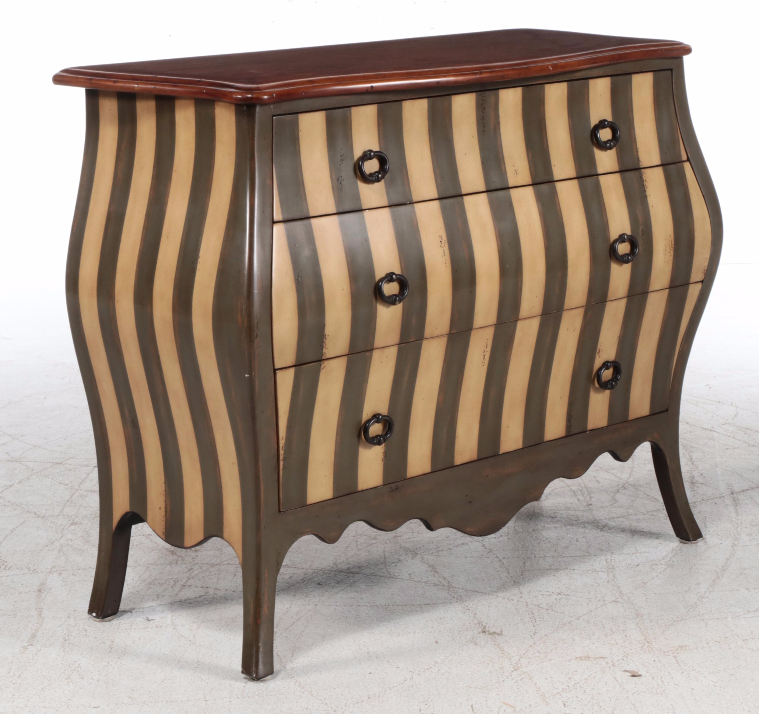 Theodore Alexander "Ateliers de la Madeleine" Paint-Decorated Bombé Commode