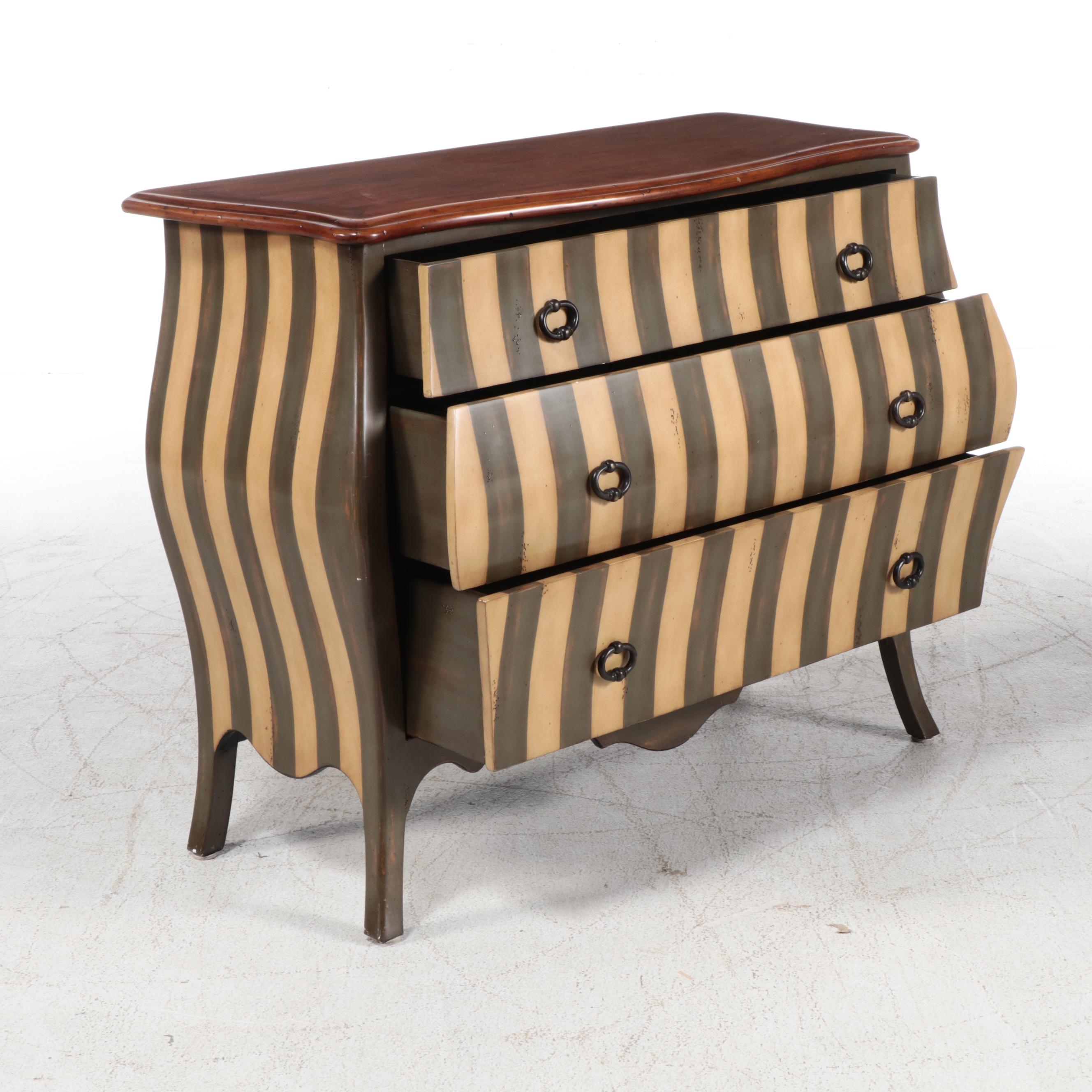 Theodore Alexander "Ateliers de la Madeleine" Paint-Decorated Bombé Commode