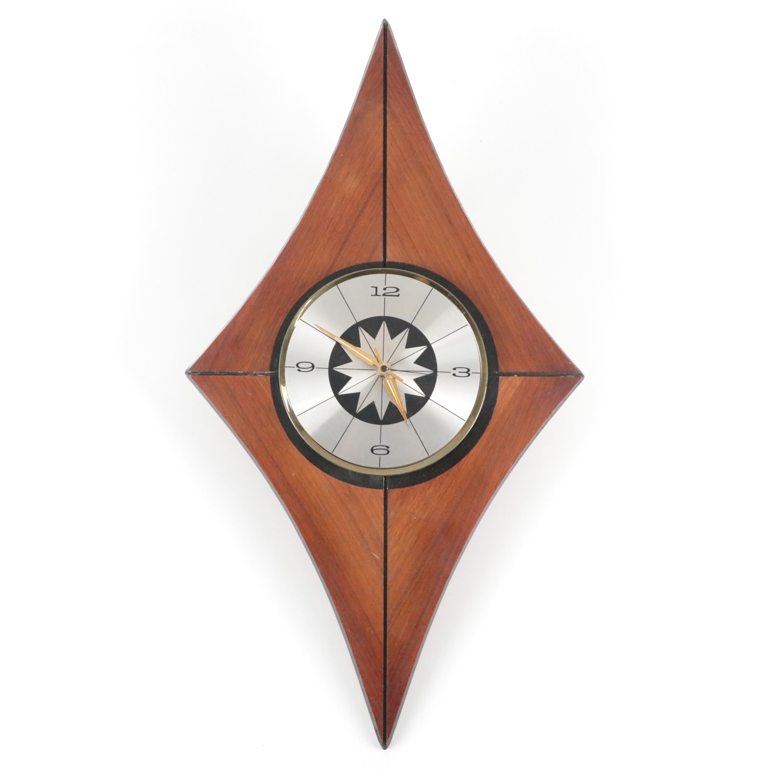 Mid Century Modern Starburst Wall Clock