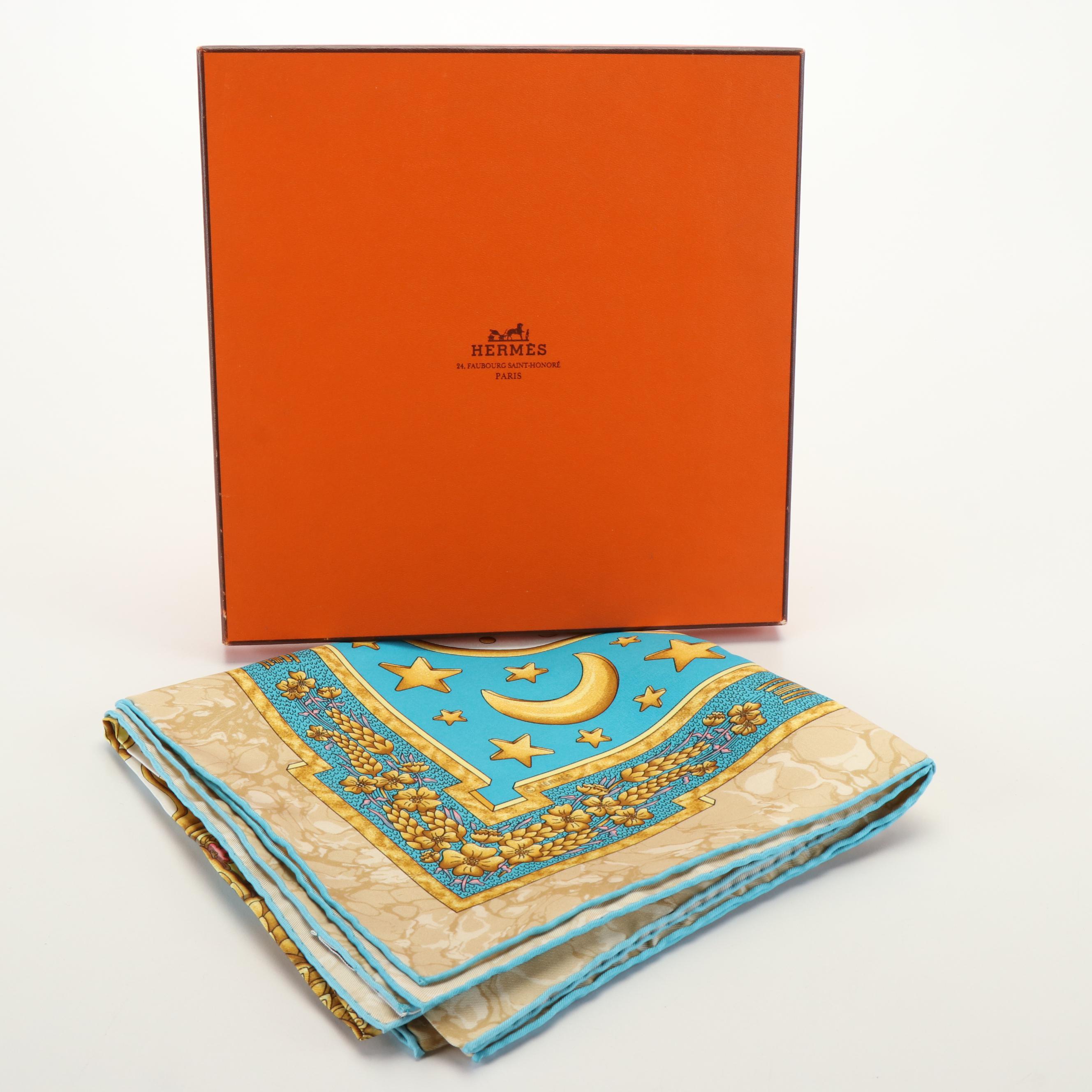 Hermès "Carpe Diem" Silk Twill Scarf