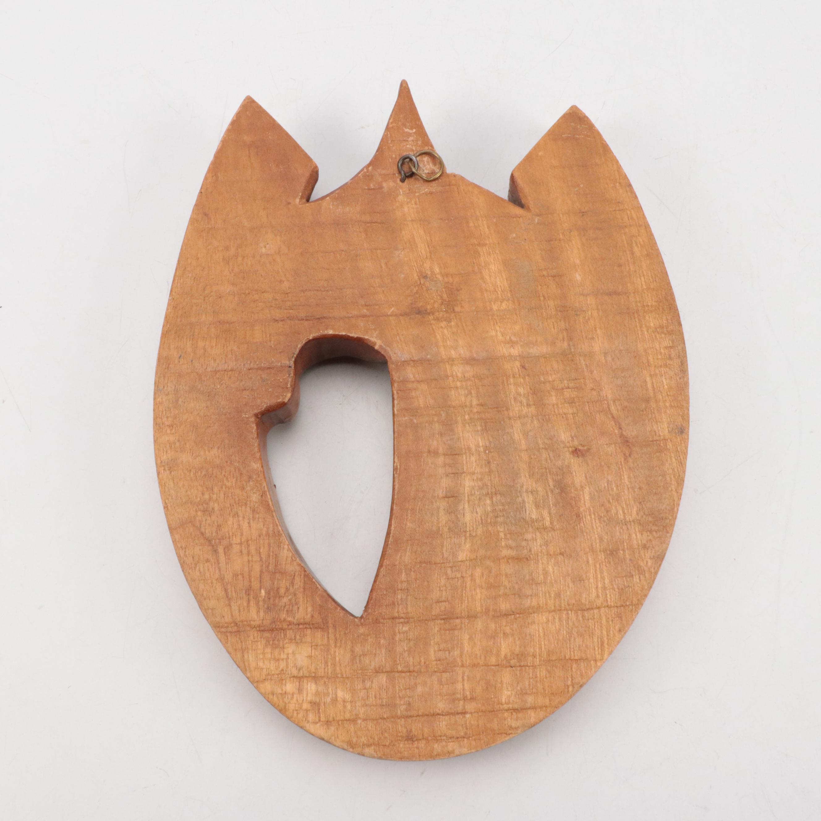 Hand-Carved Wooden Horse Wall Plaque